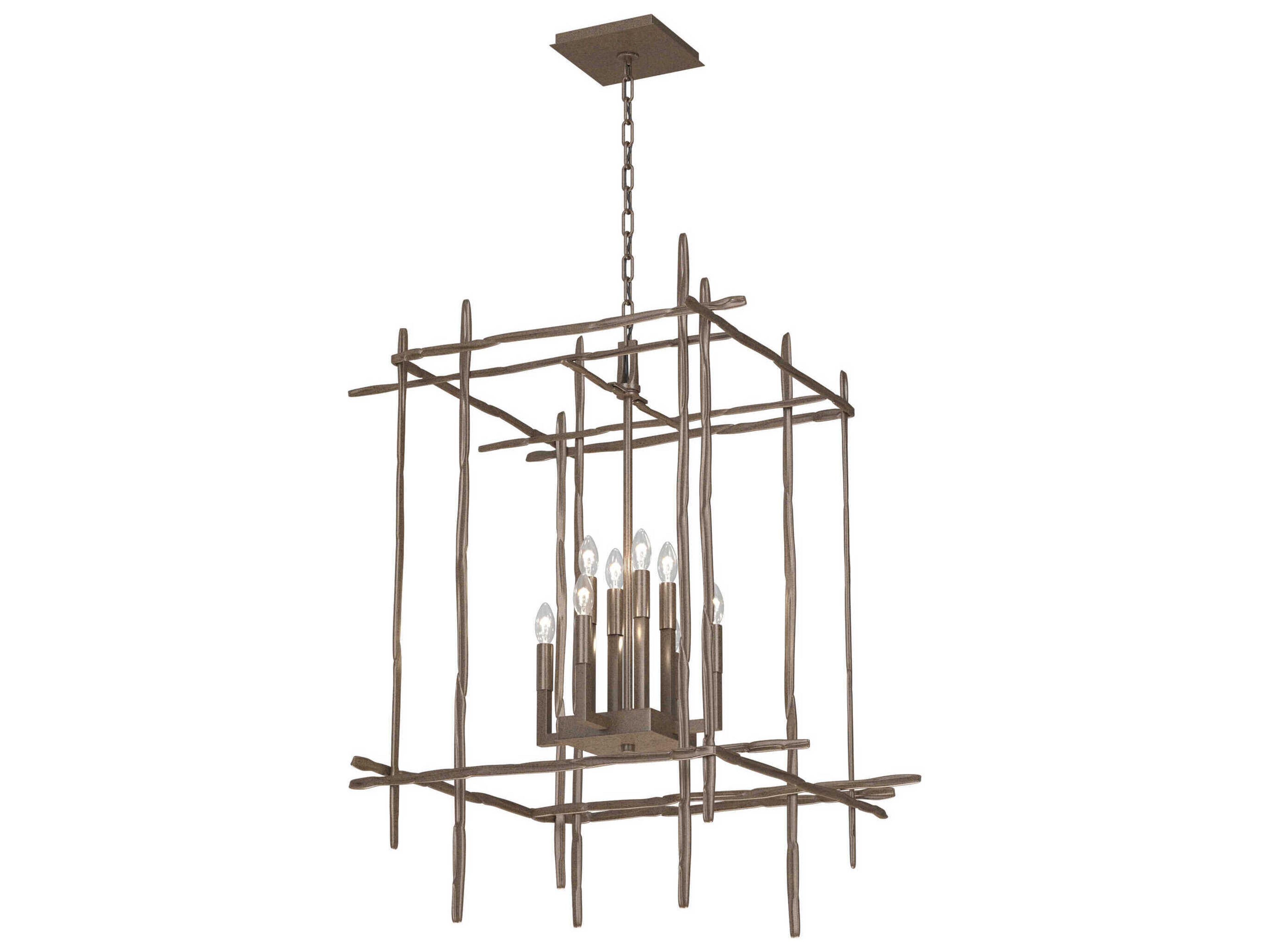 Hubbardton Forge Tura 8-Light Glass Candelabra Geometric Chandelier