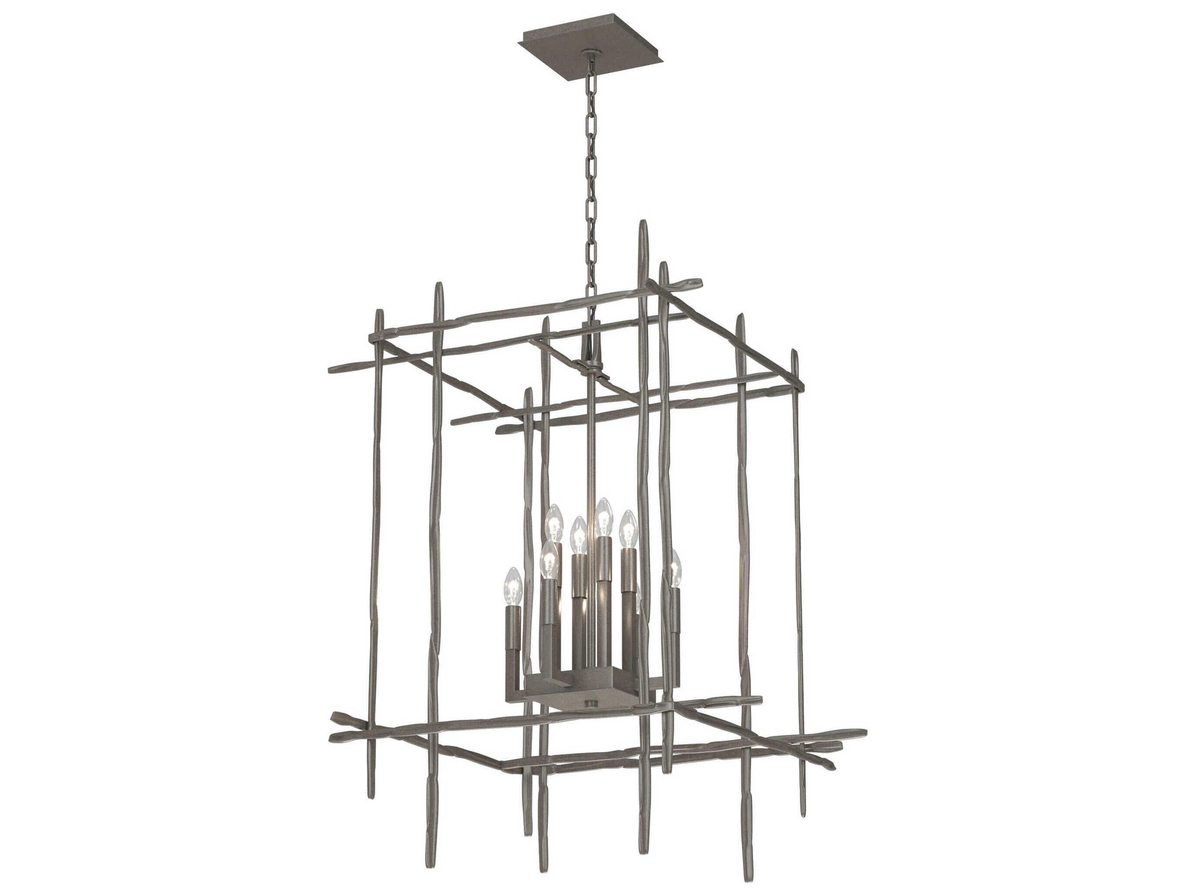 Hubbardton Forge Tura 8-Light Glass Candelabra Geometric Chandelier