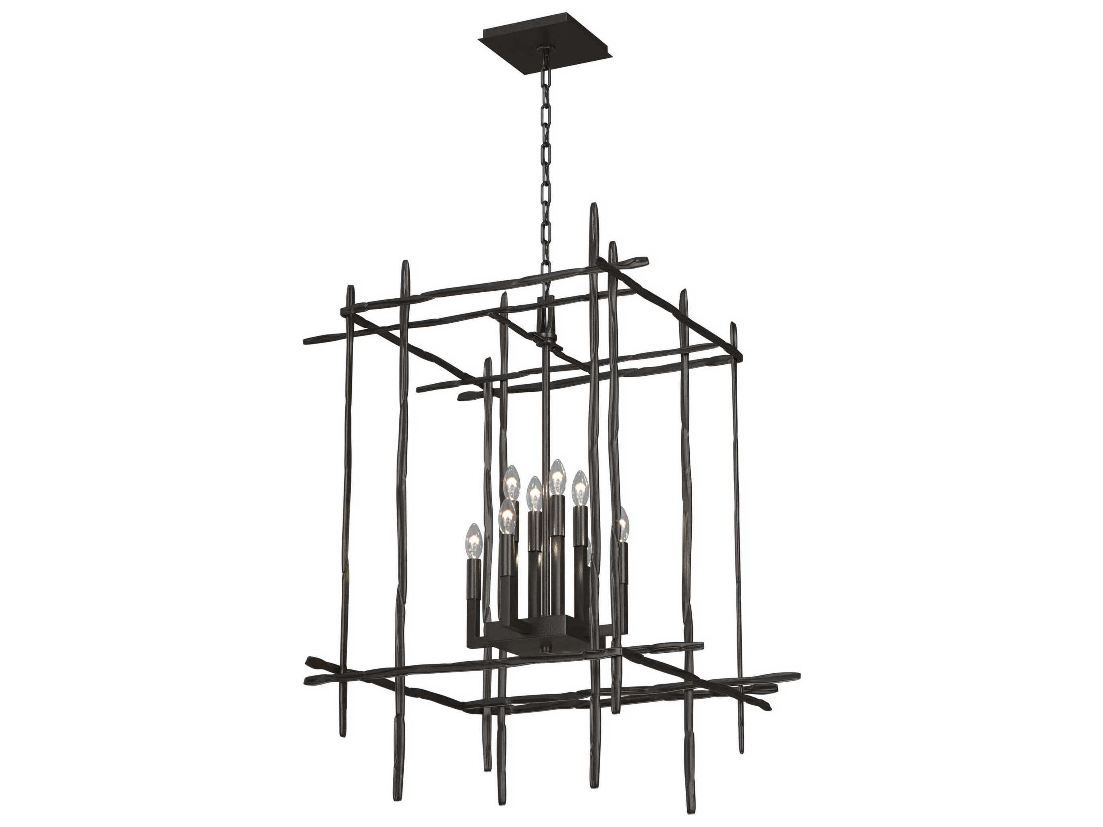 Hubbardton Forge Tura 8-Light Glass Candelabra Geometric Chandelier