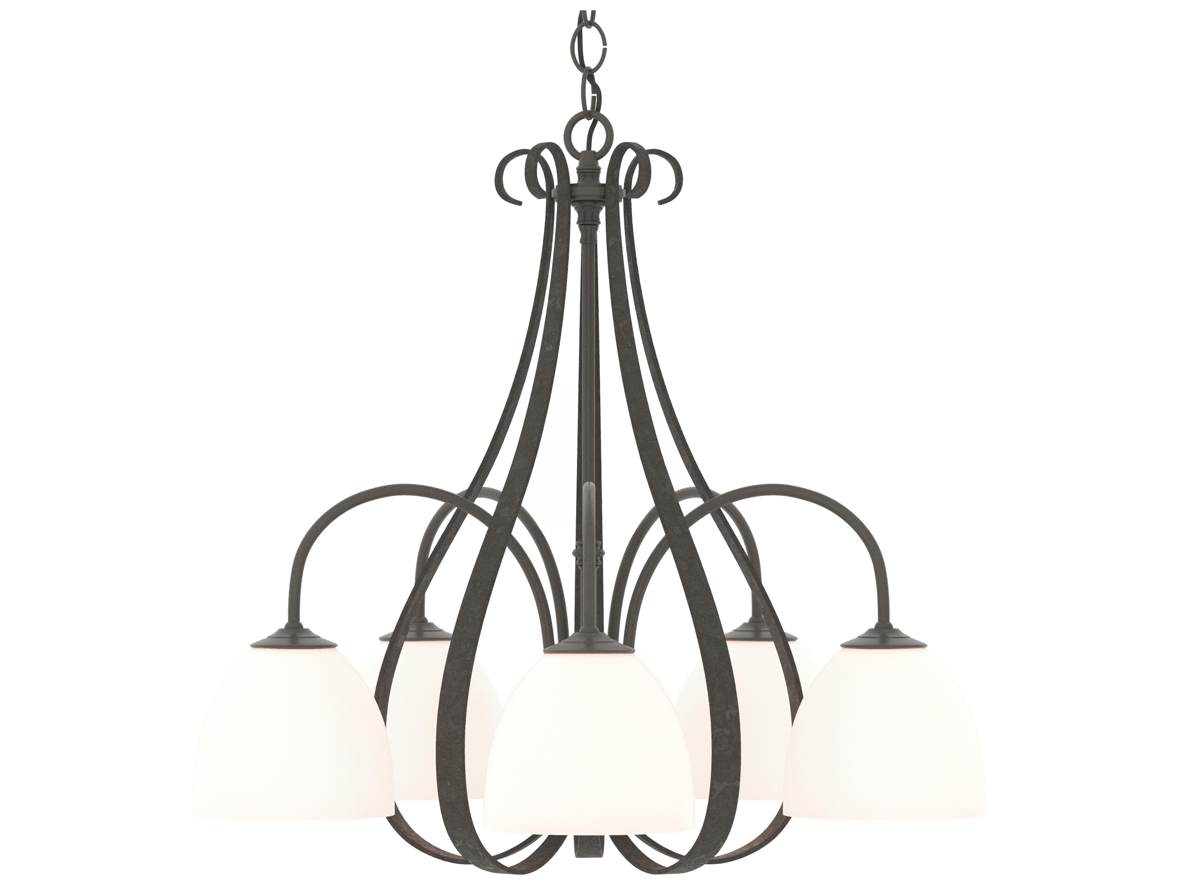 Hubbardton Forge Sweeping 5-Light Glass Bell Chandelier