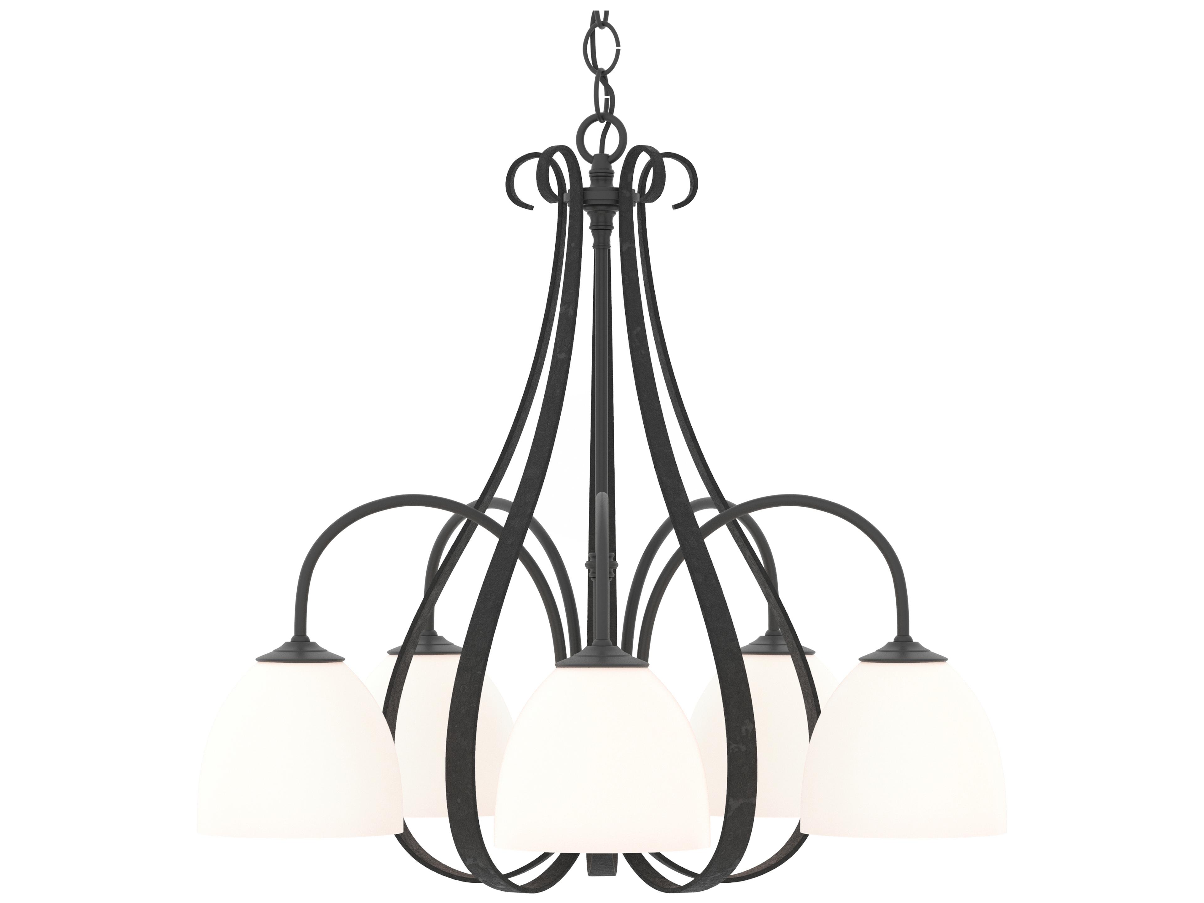 Hubbardton Forge Sweeping 5-Light Glass Bell Chandelier