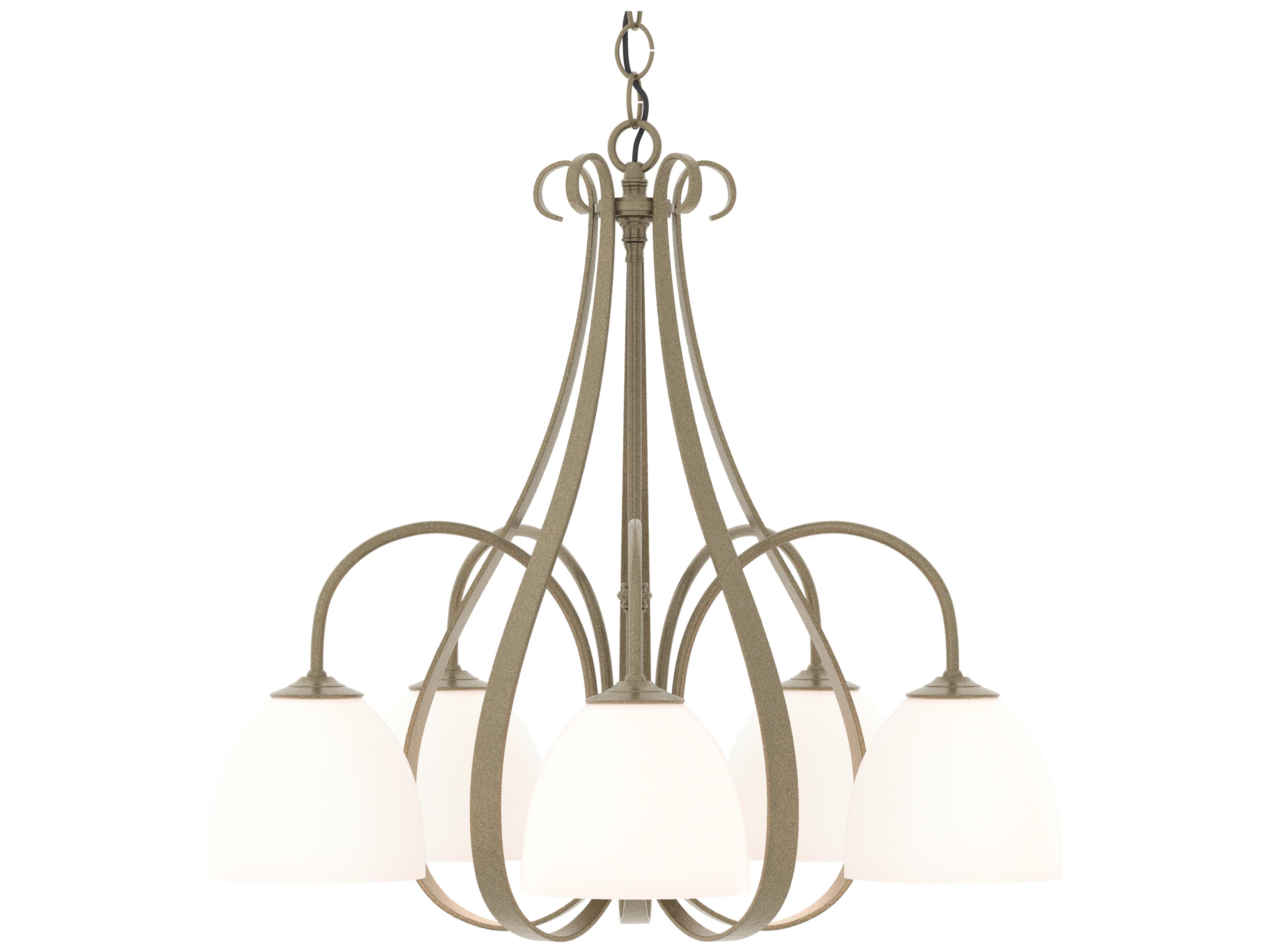 Hubbardton Forge Sweeping 5-Light Glass Bell Chandelier