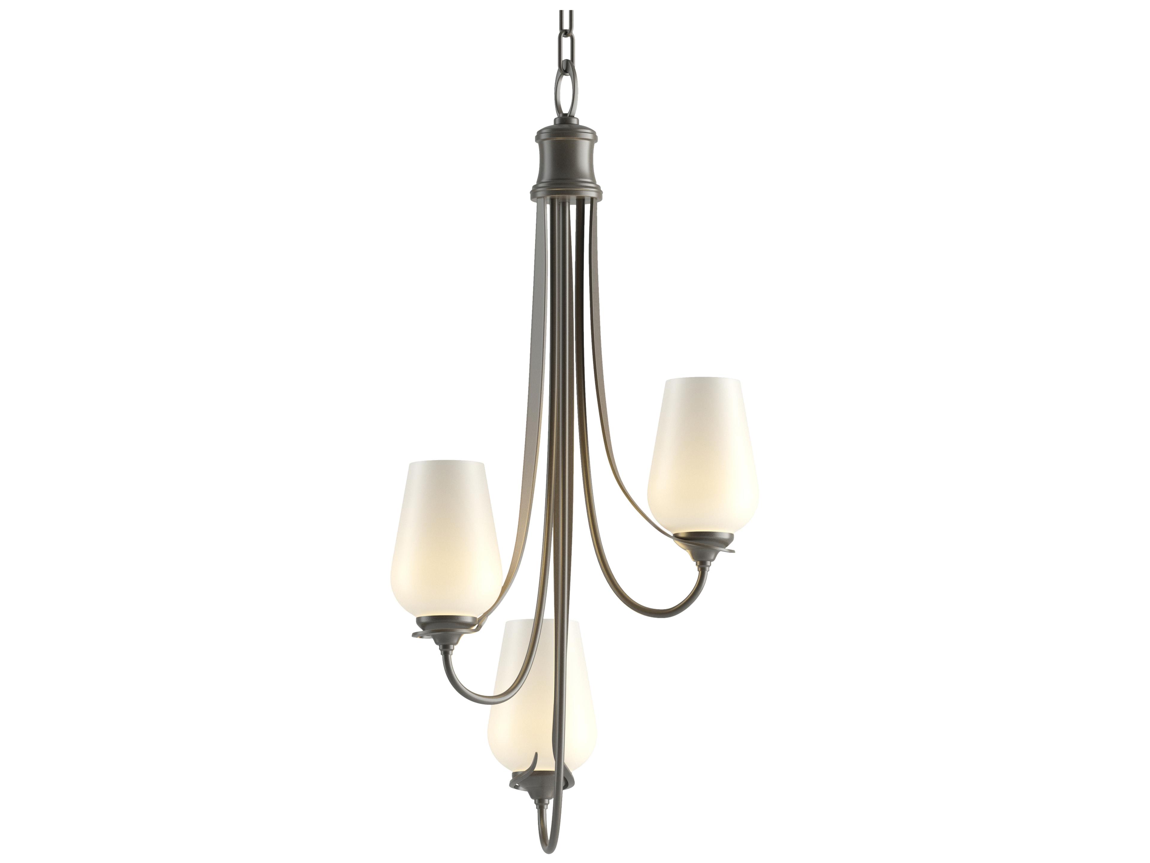 Hubbardton Forge Flora 3-Light Glass Tiered Chandelier