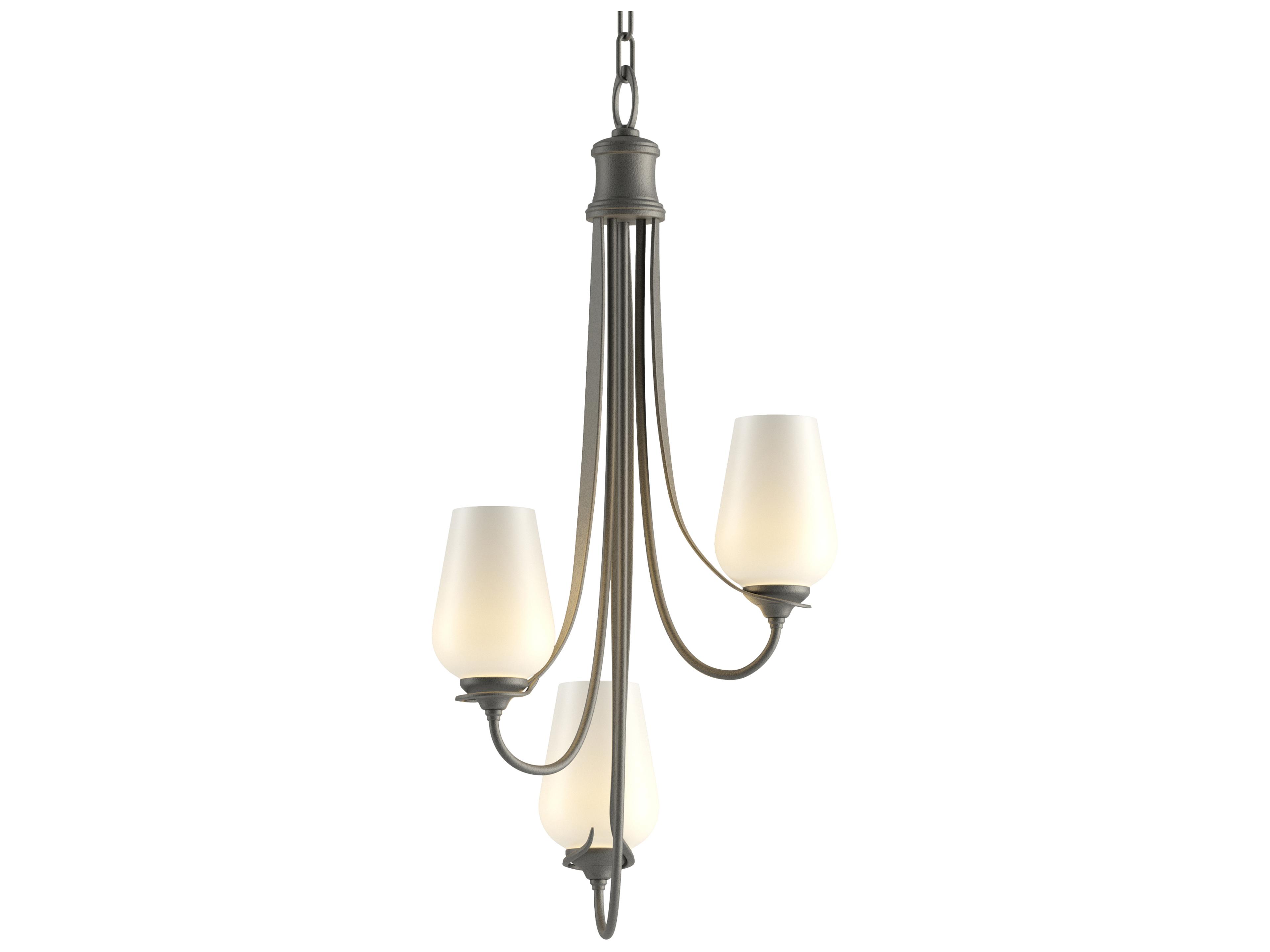Hubbardton Forge Flora 3-Light Glass Tiered Chandelier