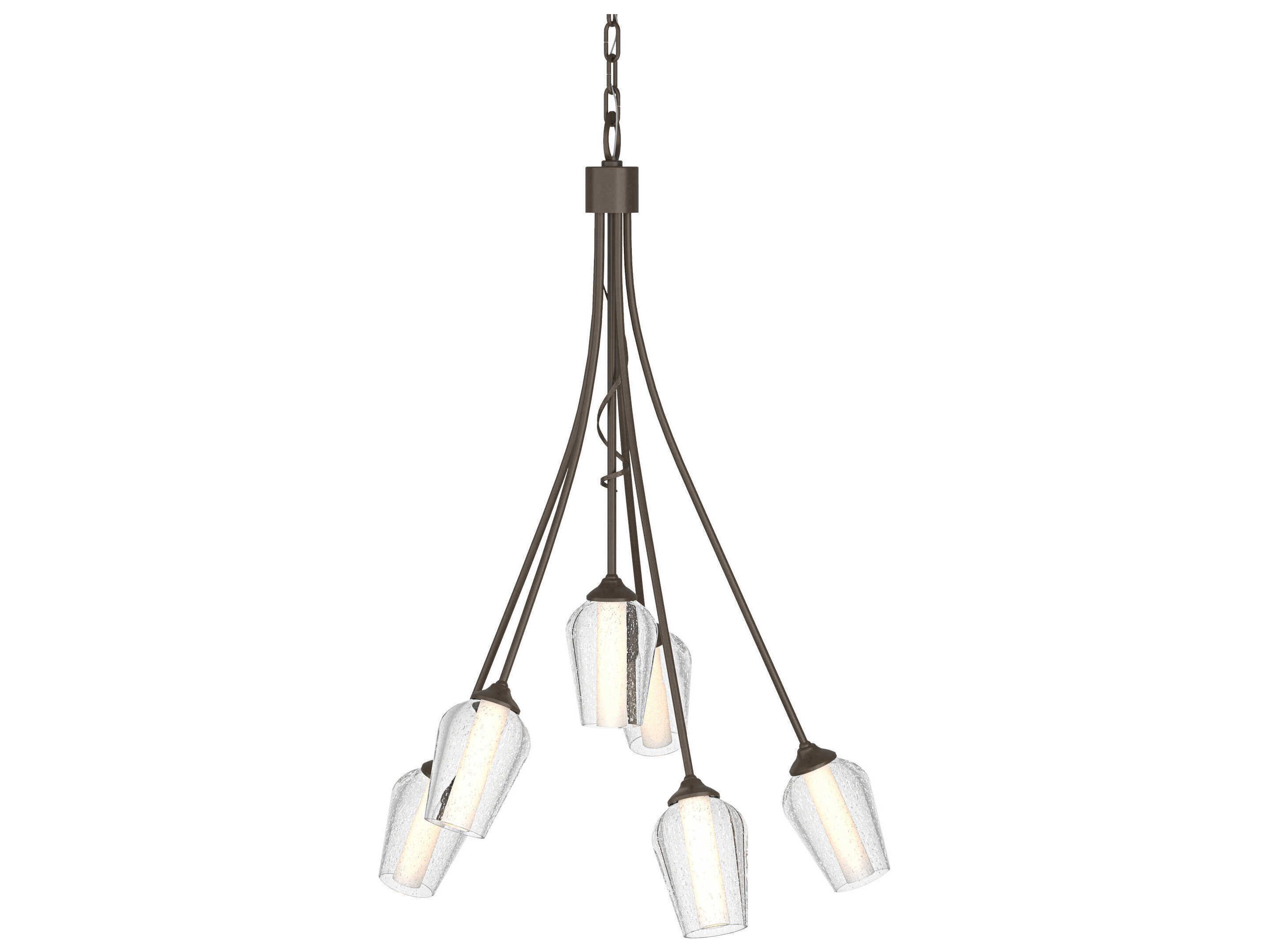 Hubbardton Forge Flora 6-Light Glass Tiered Chandelier
