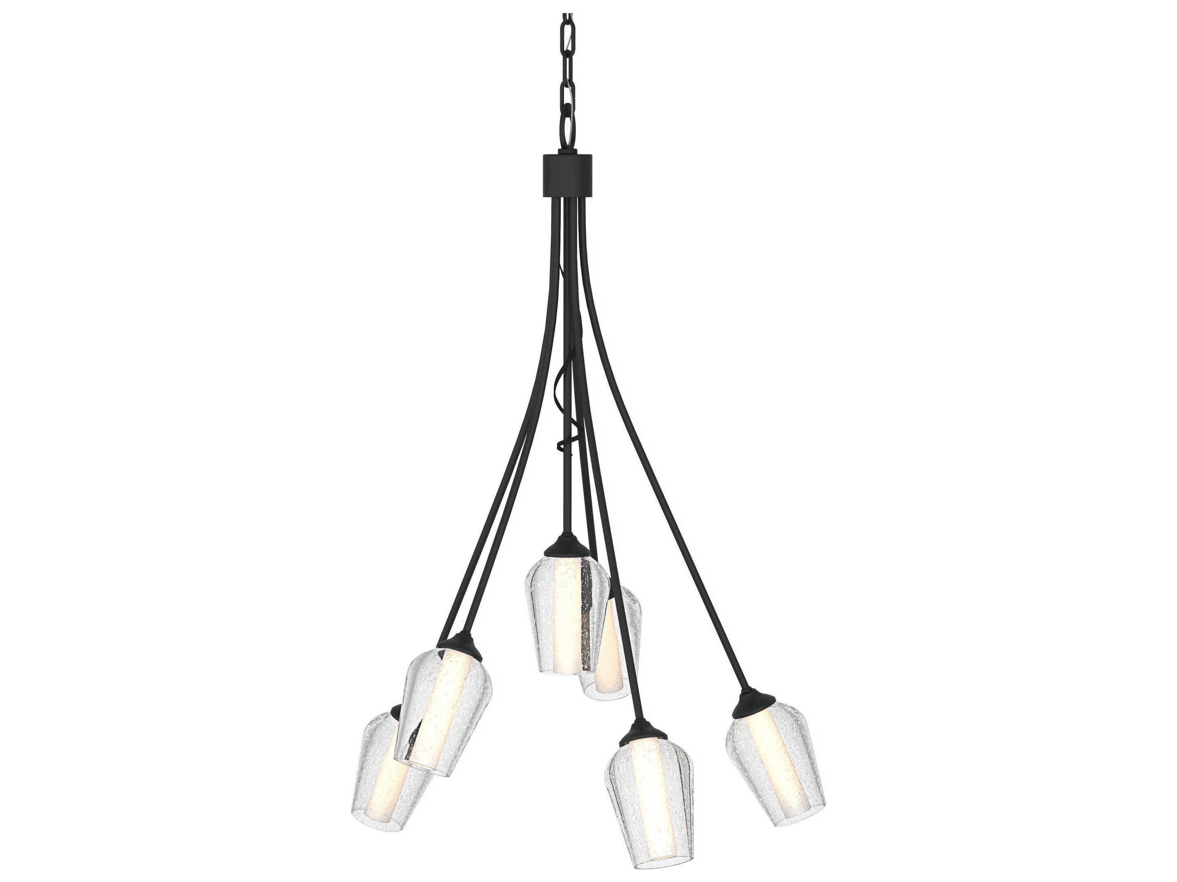 Hubbardton Forge Flora 6-Light Glass Tiered Chandelier