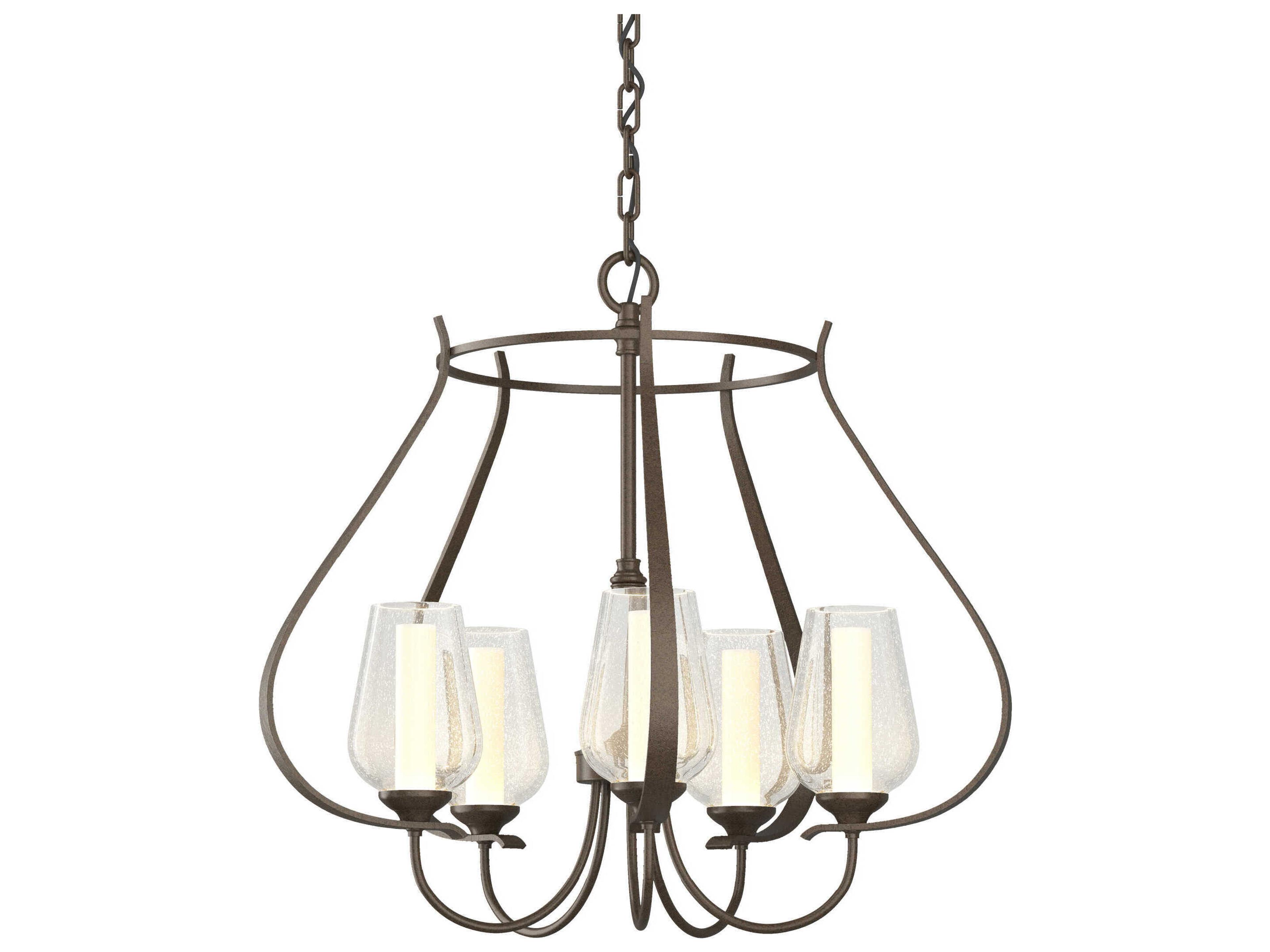 Hubbardton Forge Flora 5-Light Glass Chandelier