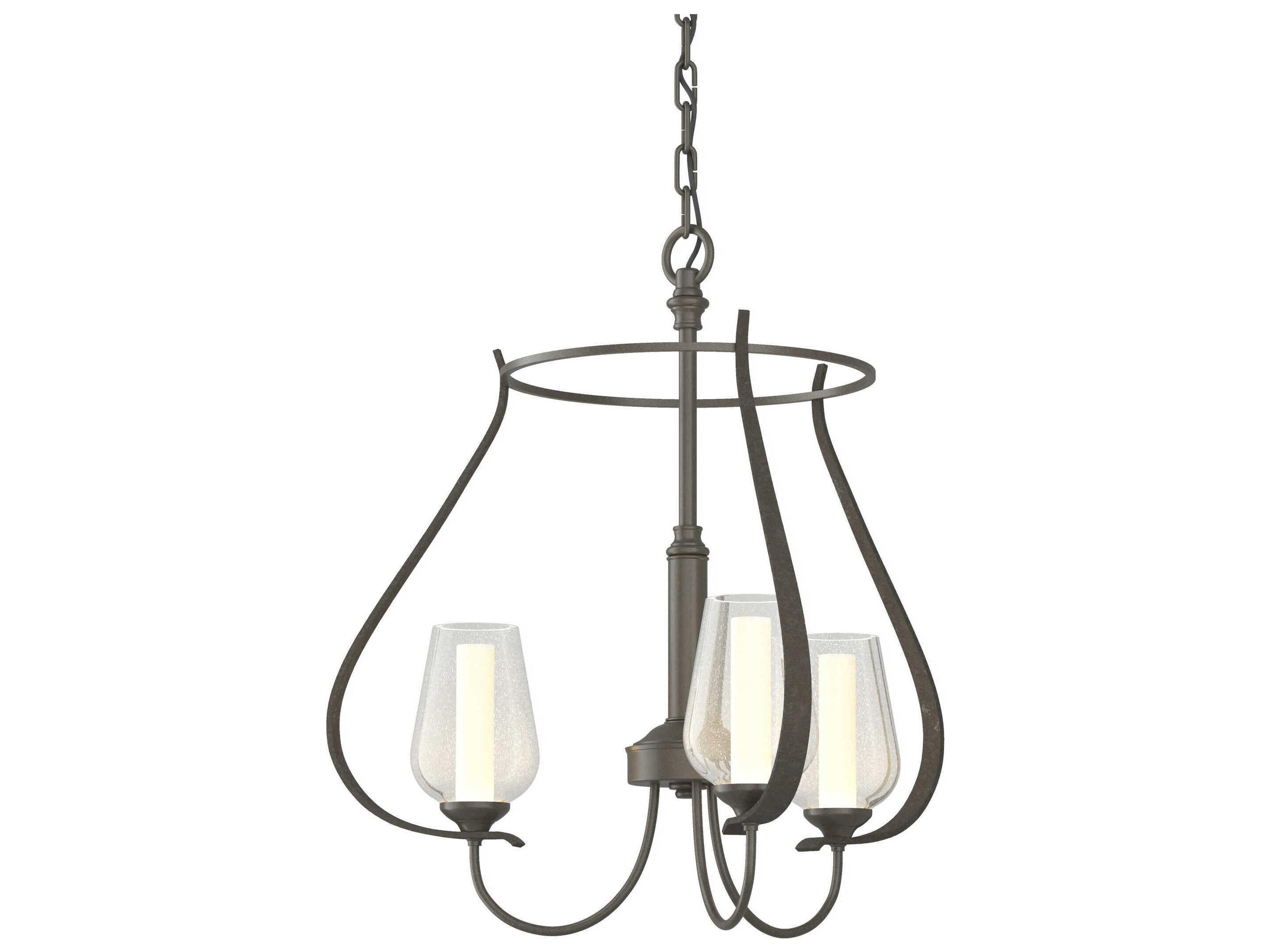 Hubbardton Forge Flora 3-Light Glass Chandelier