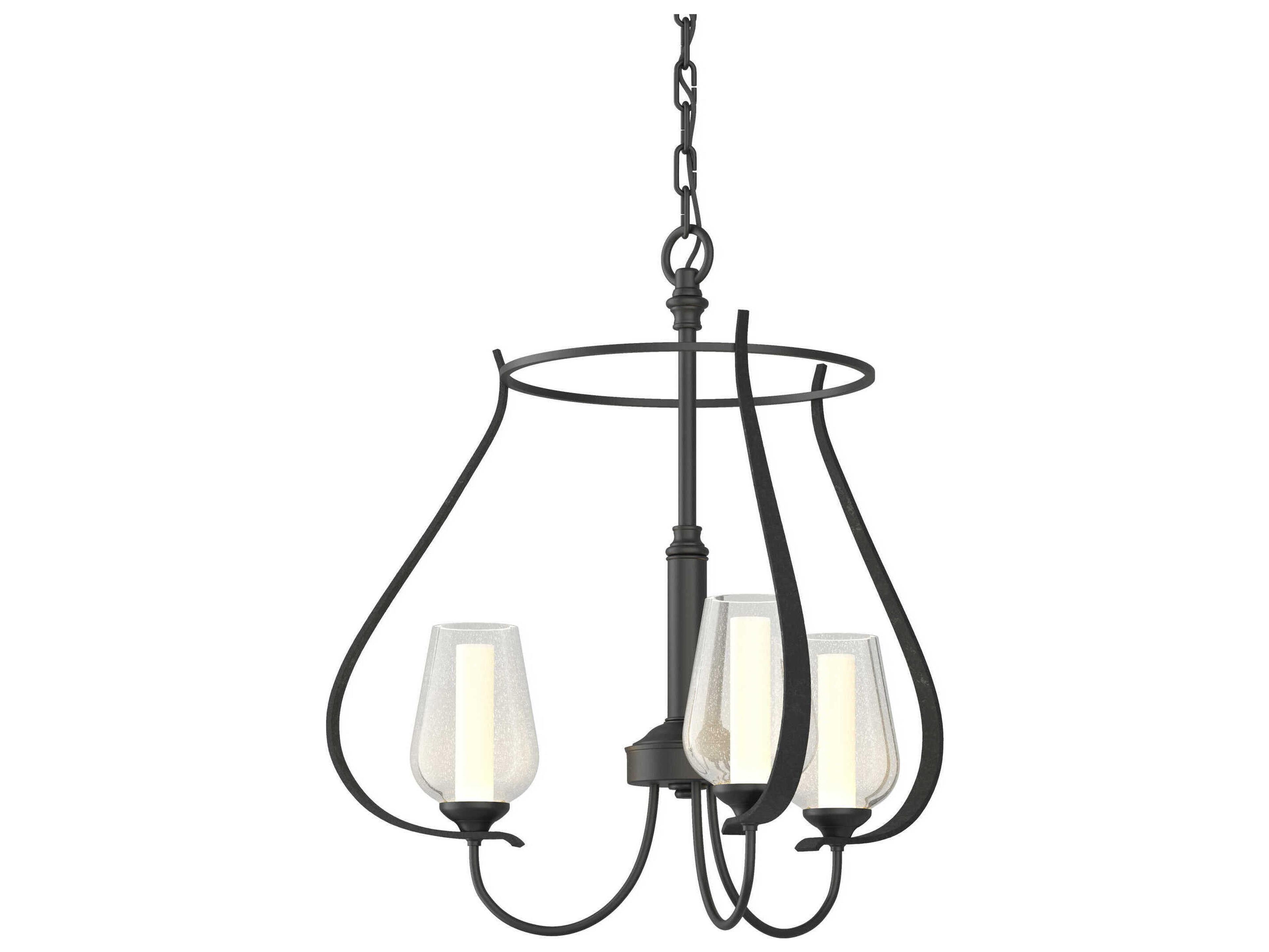 Hubbardton Forge Flora 3-Light Glass Chandelier