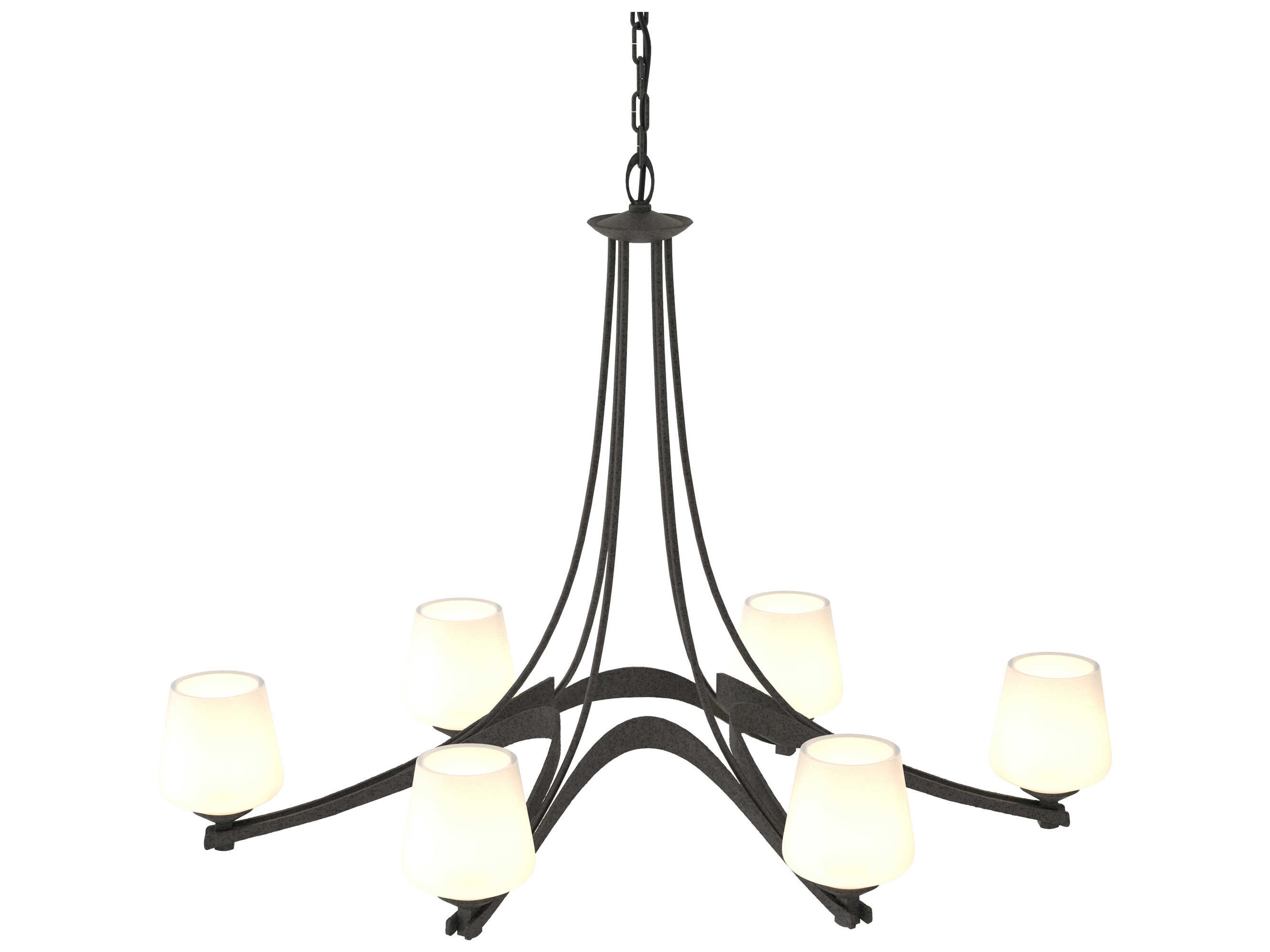 Hubbardton Forge Ribbon 6-Light Glass Chandelier