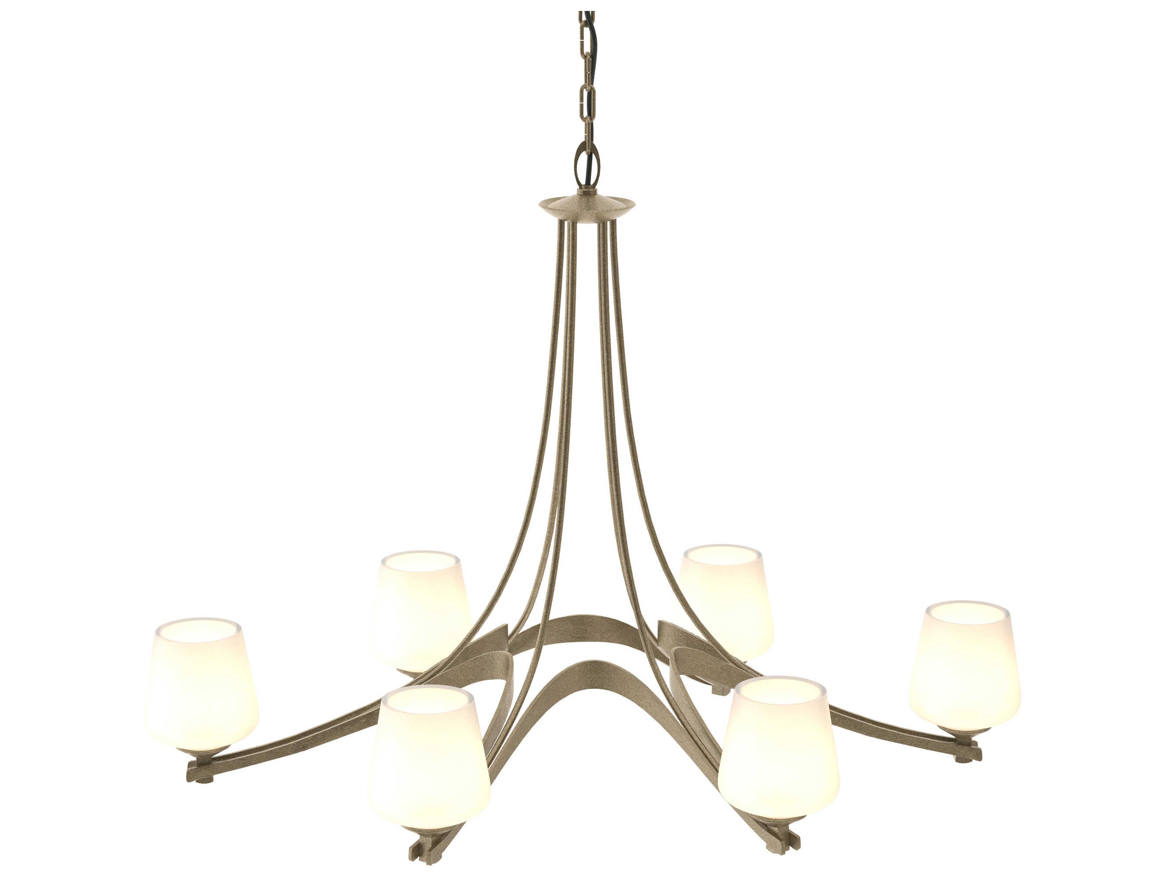 Hubbardton Forge Ribbon 6-Light Glass Chandelier