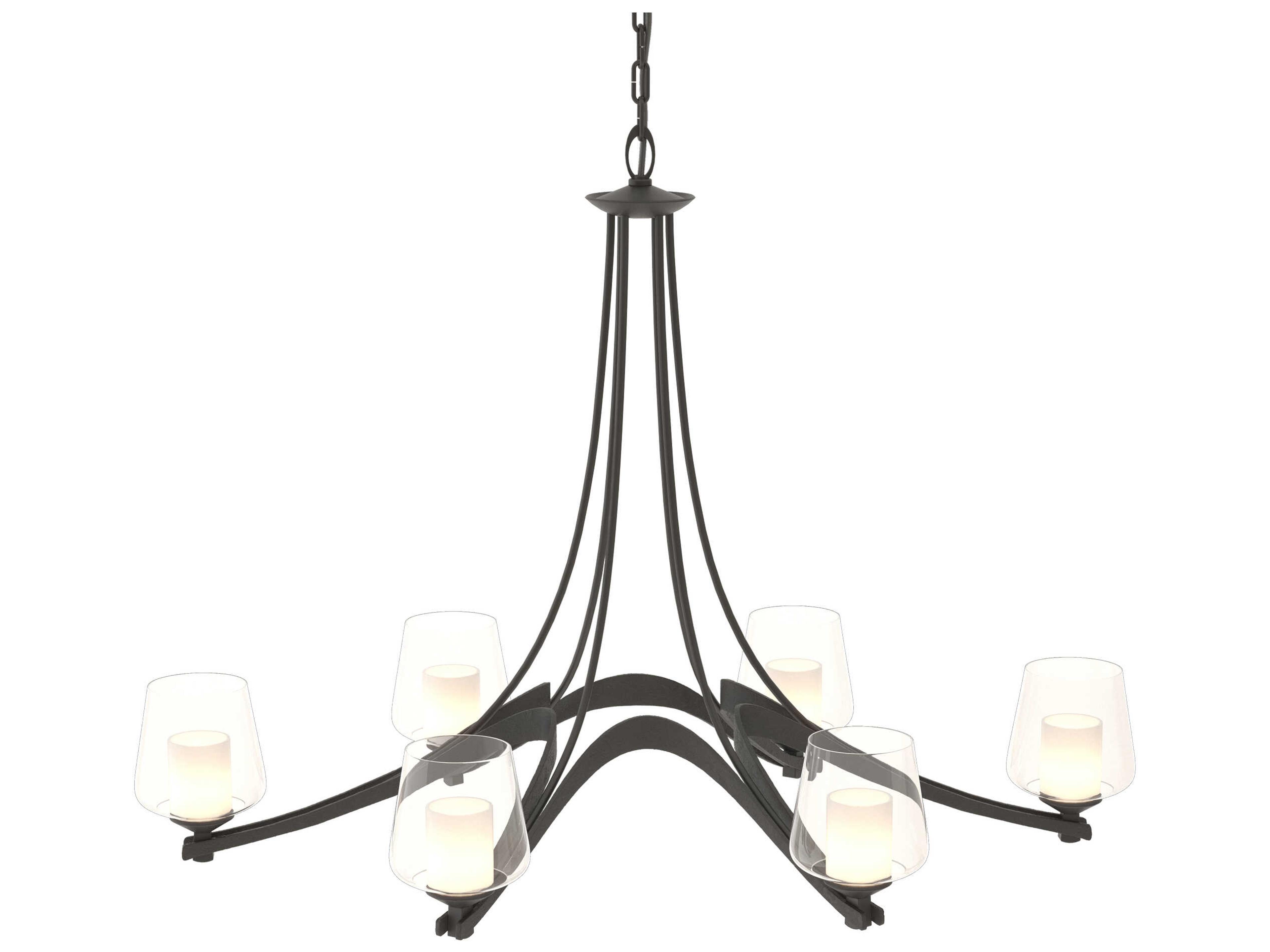 Hubbardton Forge Ribbon 6-Light Glass Chandelier