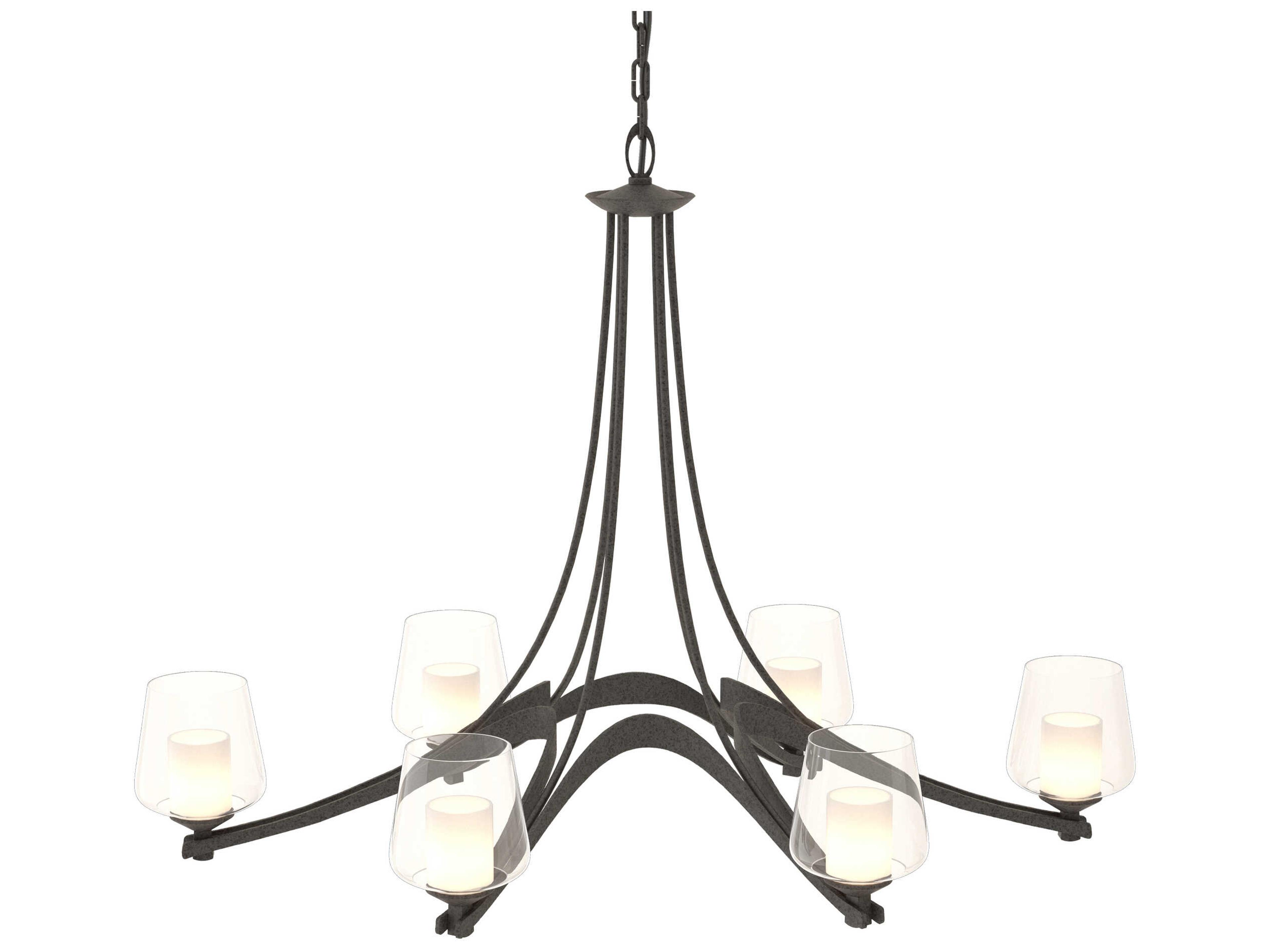 Hubbardton Forge Ribbon 6-Light Glass Chandelier