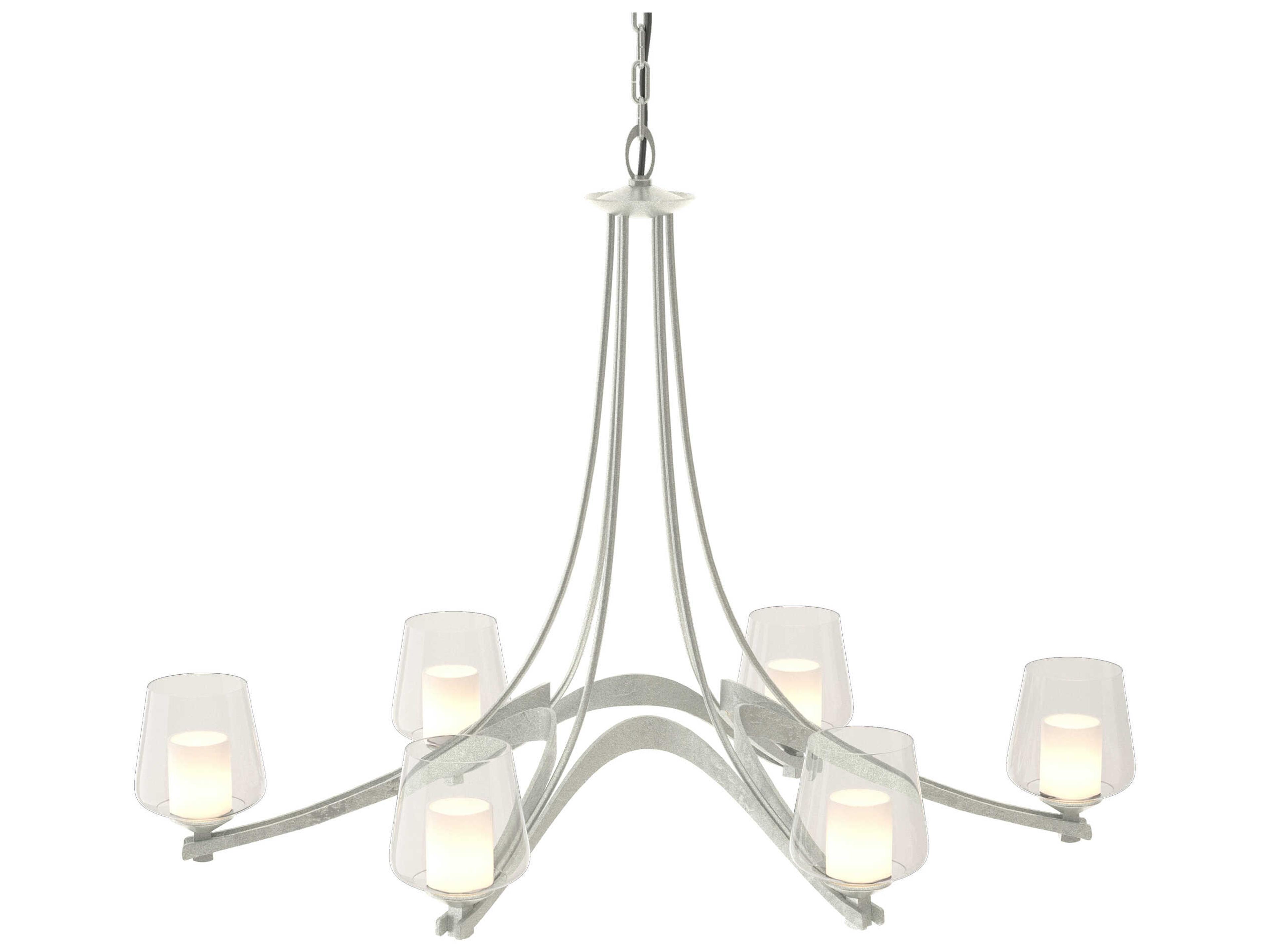 Hubbardton Forge Ribbon 6-Light Glass Chandelier
