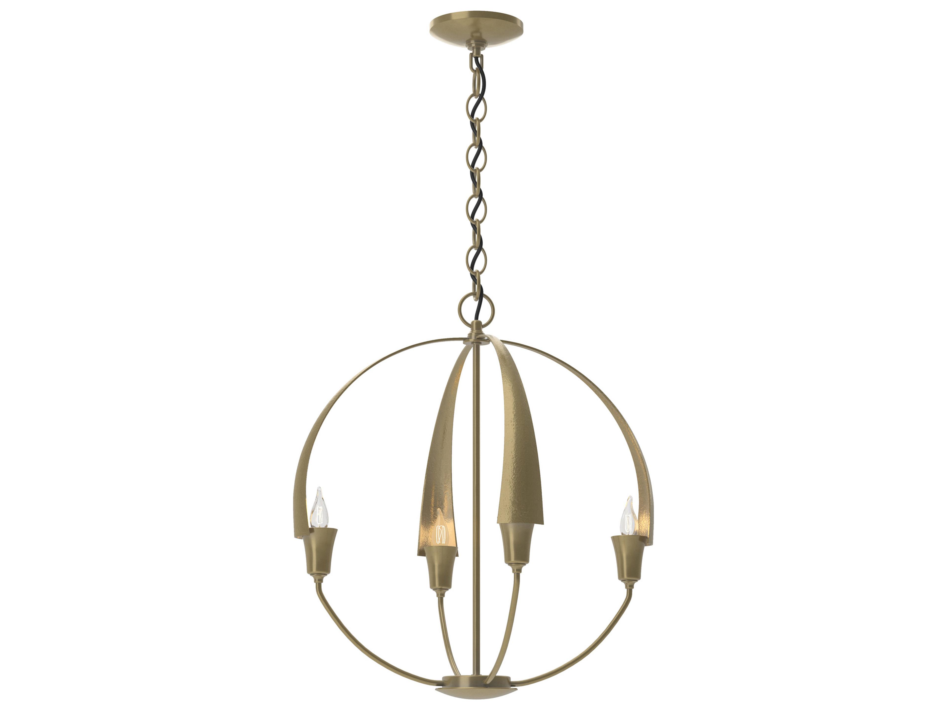 Hubbardton Forge Cirque 4-Light Dark Smoke Gray Candelabra Round Chandelier