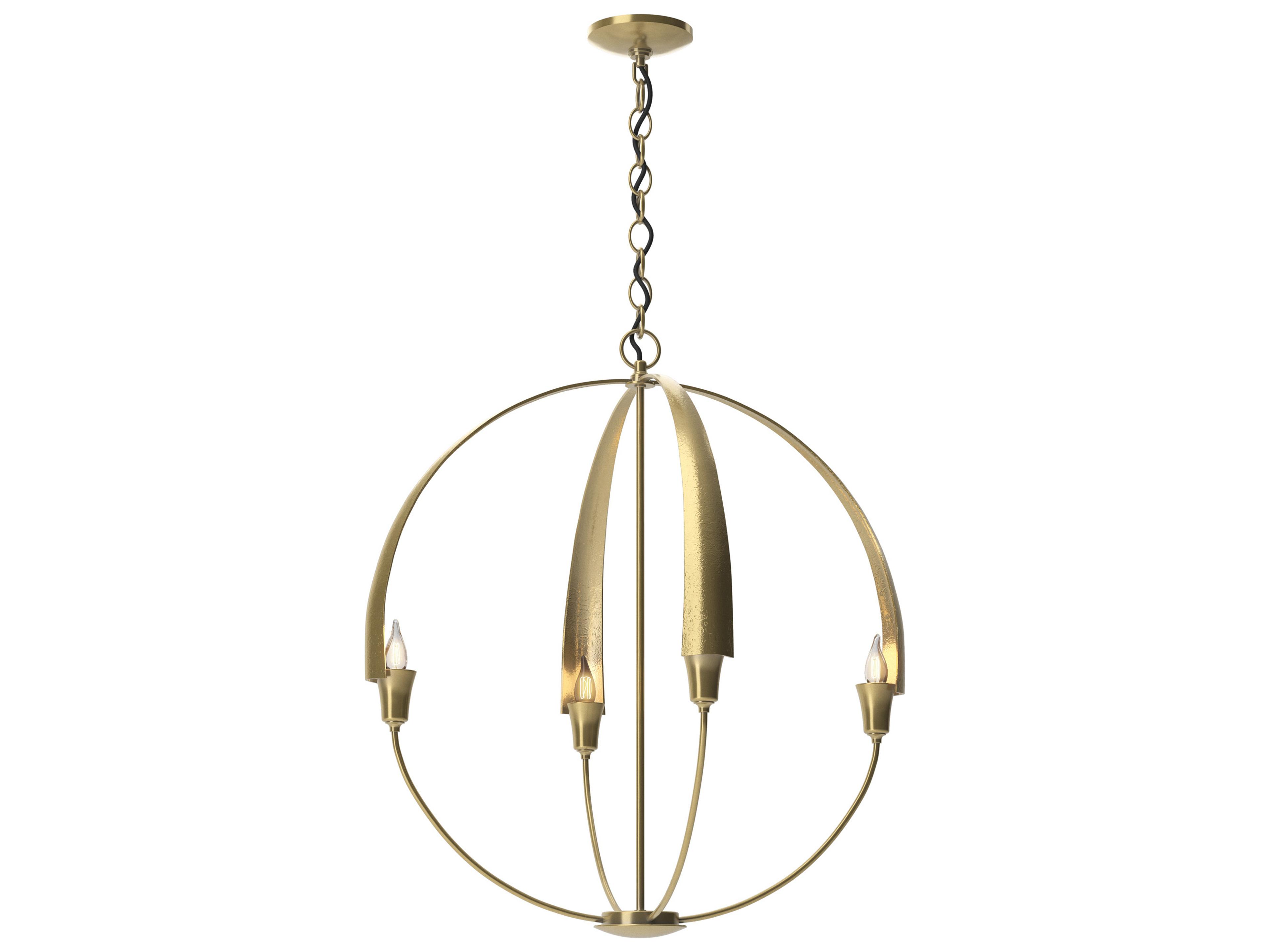 Hubbardton Forge Cirque 4-Light Dark Smoke Bronze Candelabra Round Chandelier