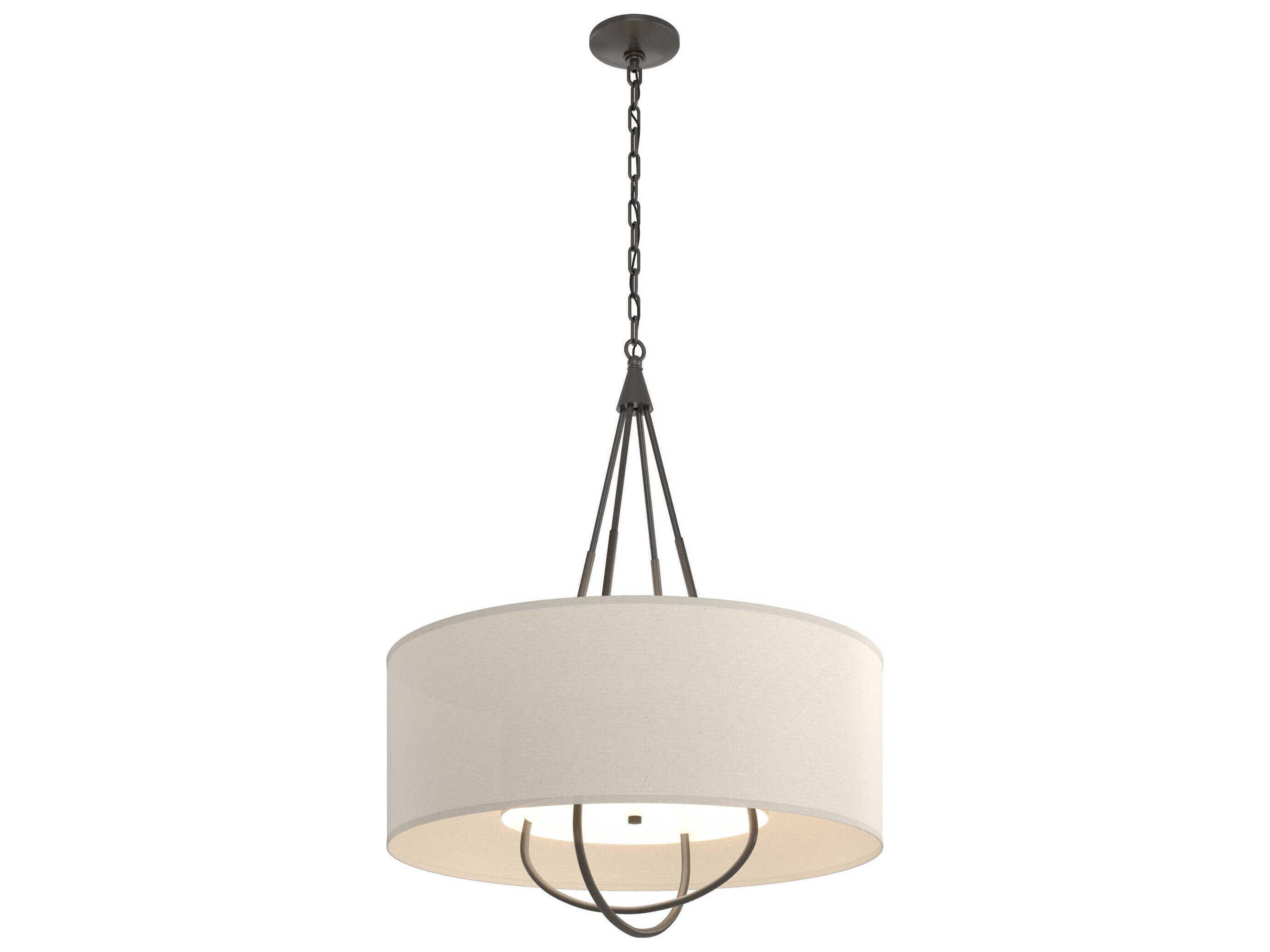 Hubbardton Forge Loop 4-Light White Drum Pendant
