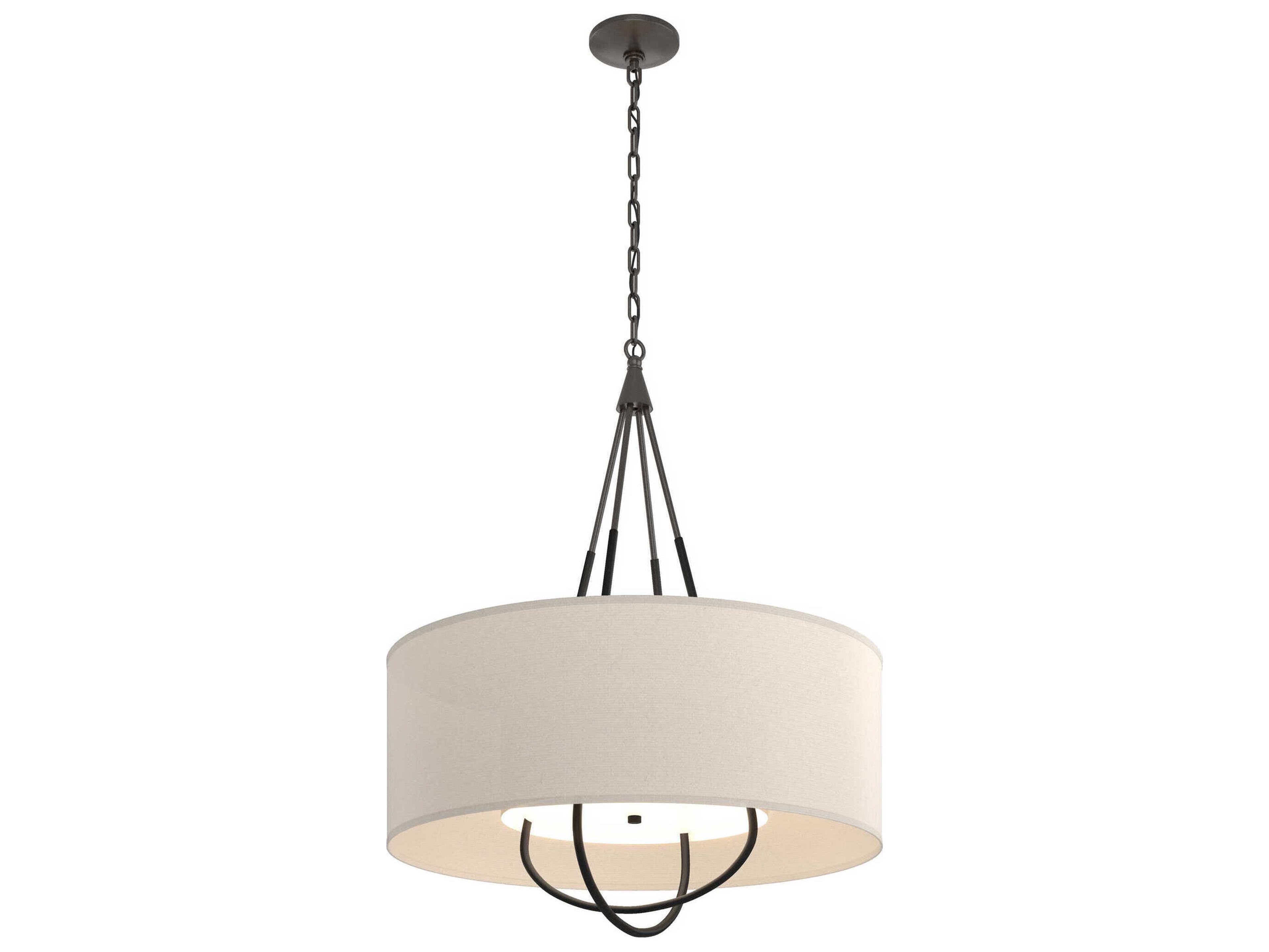 Hubbardton Forge Loop 4-Light White Drum Pendant