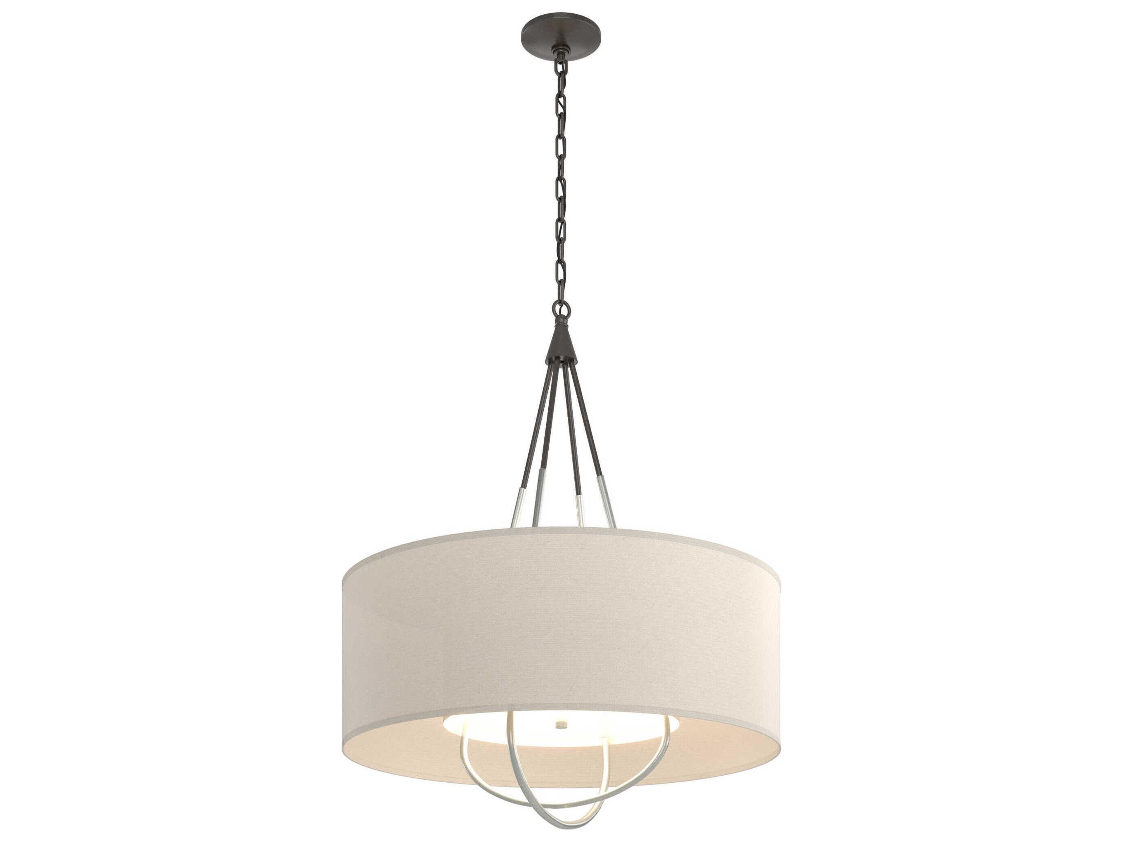 Hubbardton Forge Loop 4-Light White Drum Pendant