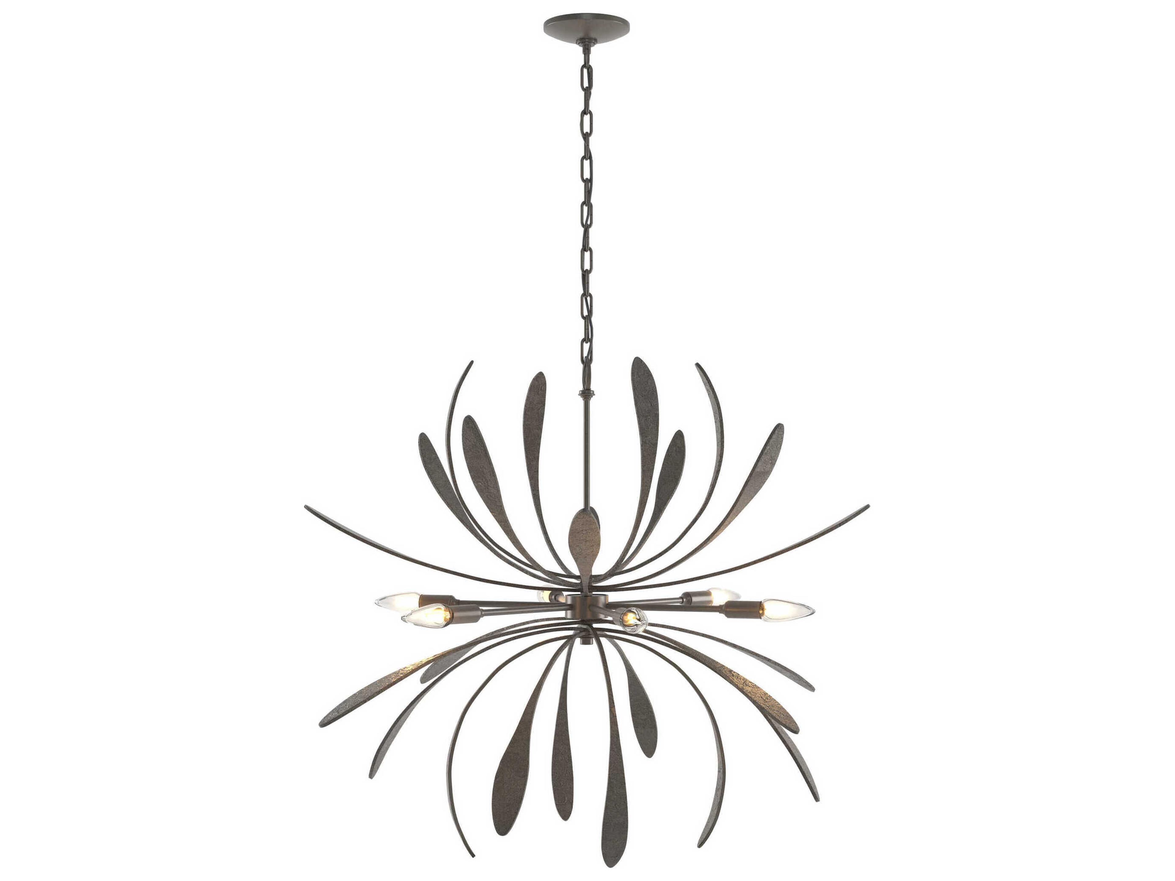 Dahlia Six Light Chandelier a Sculptural Botanic Fixture