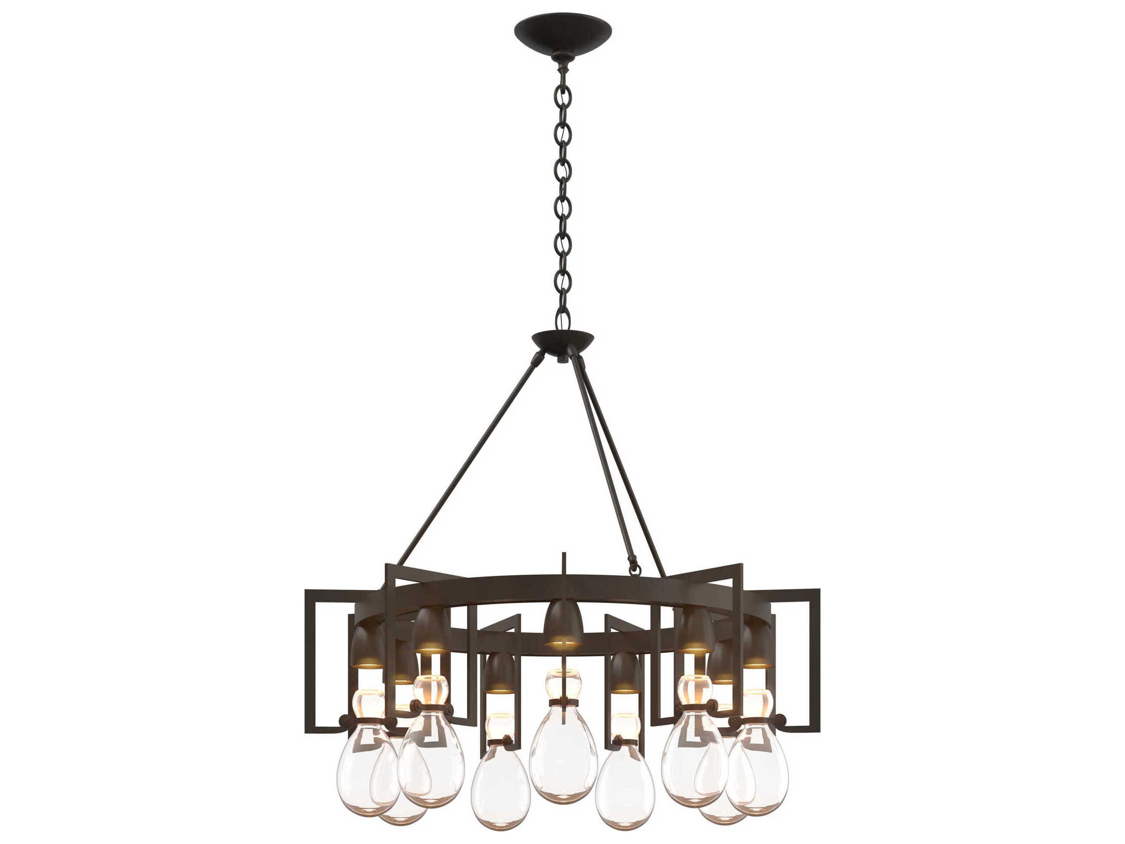 Hubbardton Forge Apothecary 9-Light Glass Chandelier