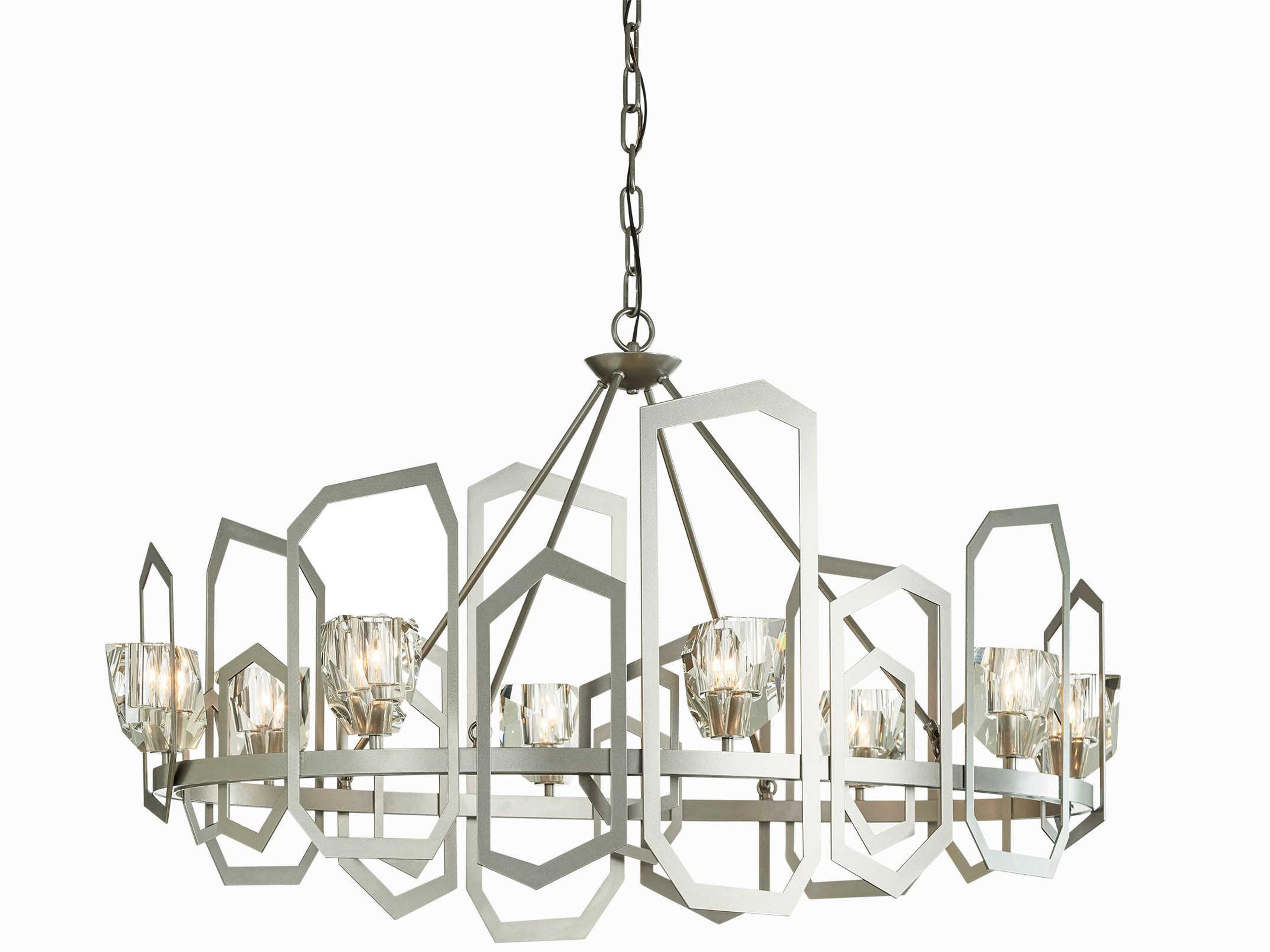 Hubbardton Forge Gatsby 8-Light Crystal Candelabra Geometric Round Chandelier