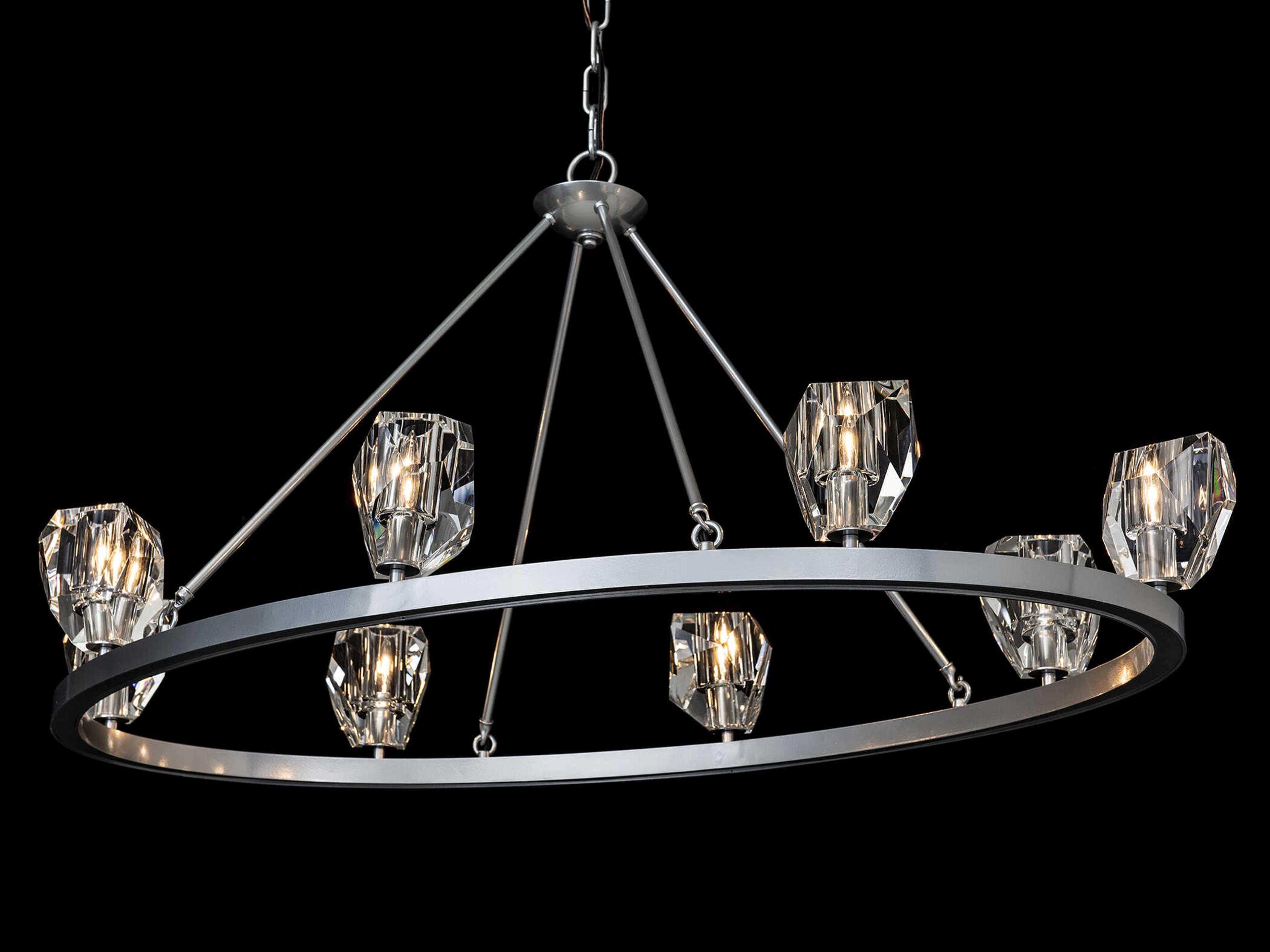 Hubbardton Forge Gatsby 8-Light Crystal Candelabra Chandelier