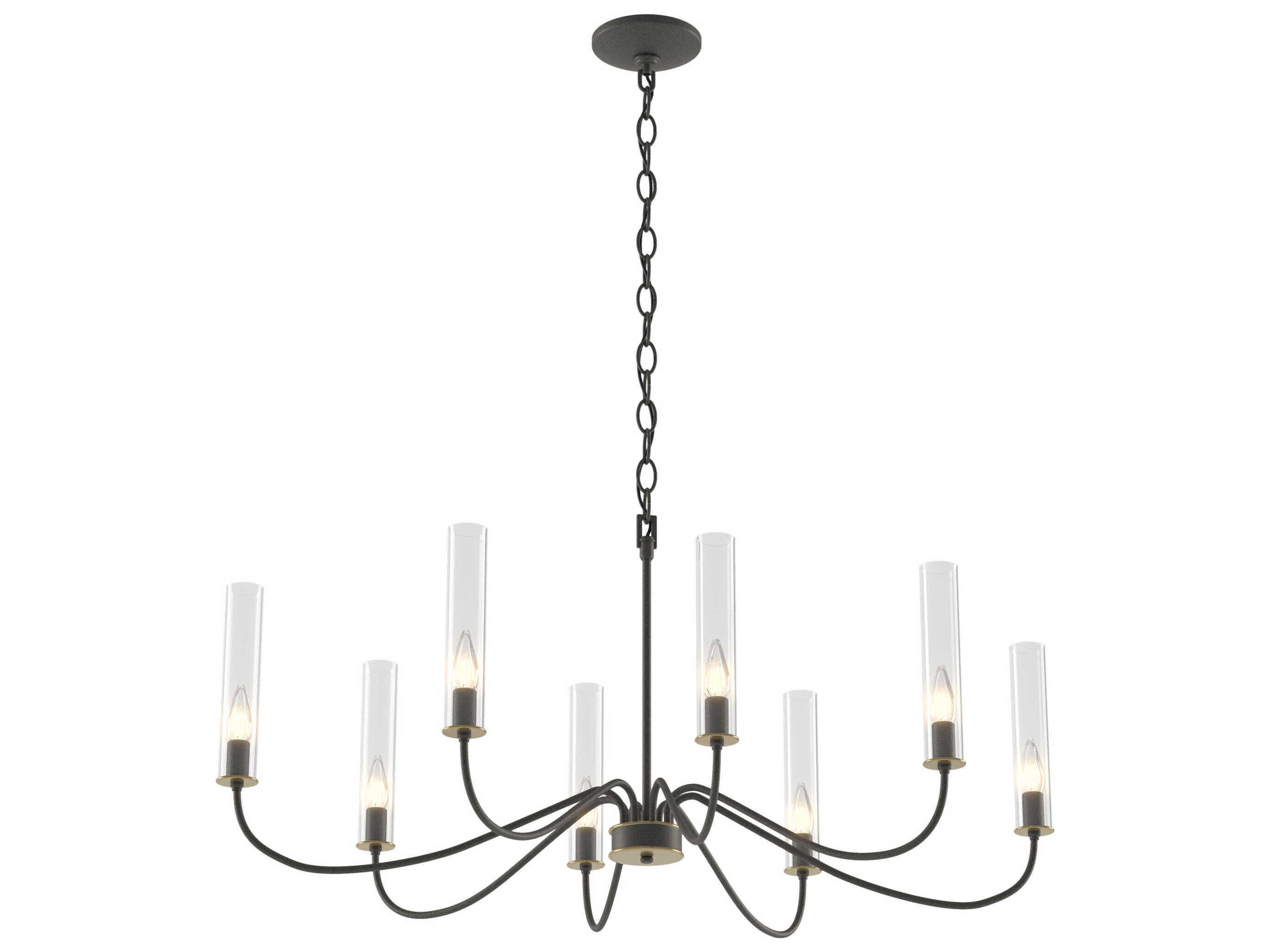 Hubbardton Forge Grace 8-Light Glass Candelabra Cylinder Chandelier