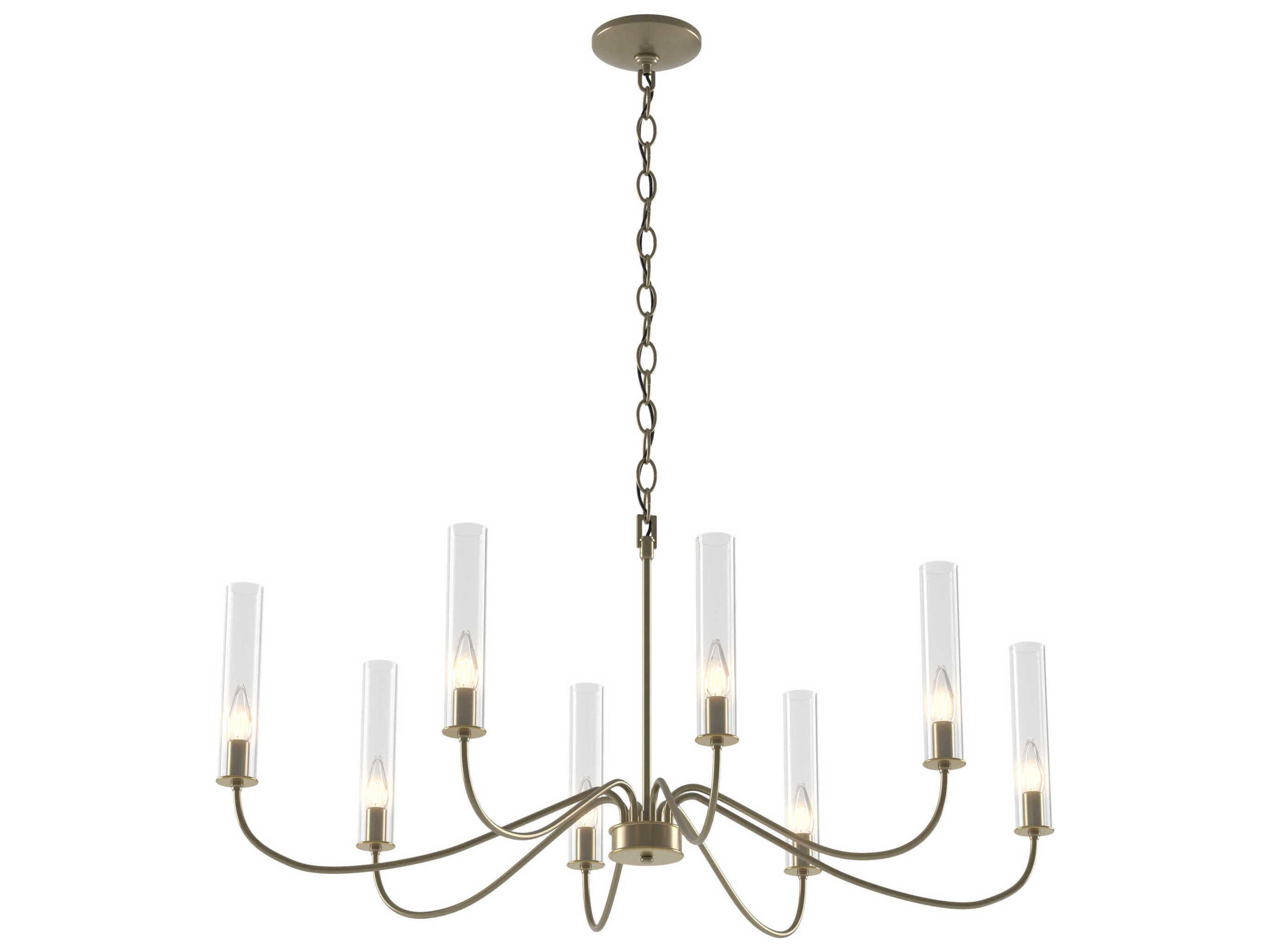 Hubbardton Forge Grace 8-Light Glass Candelabra Cylinder Chandelier