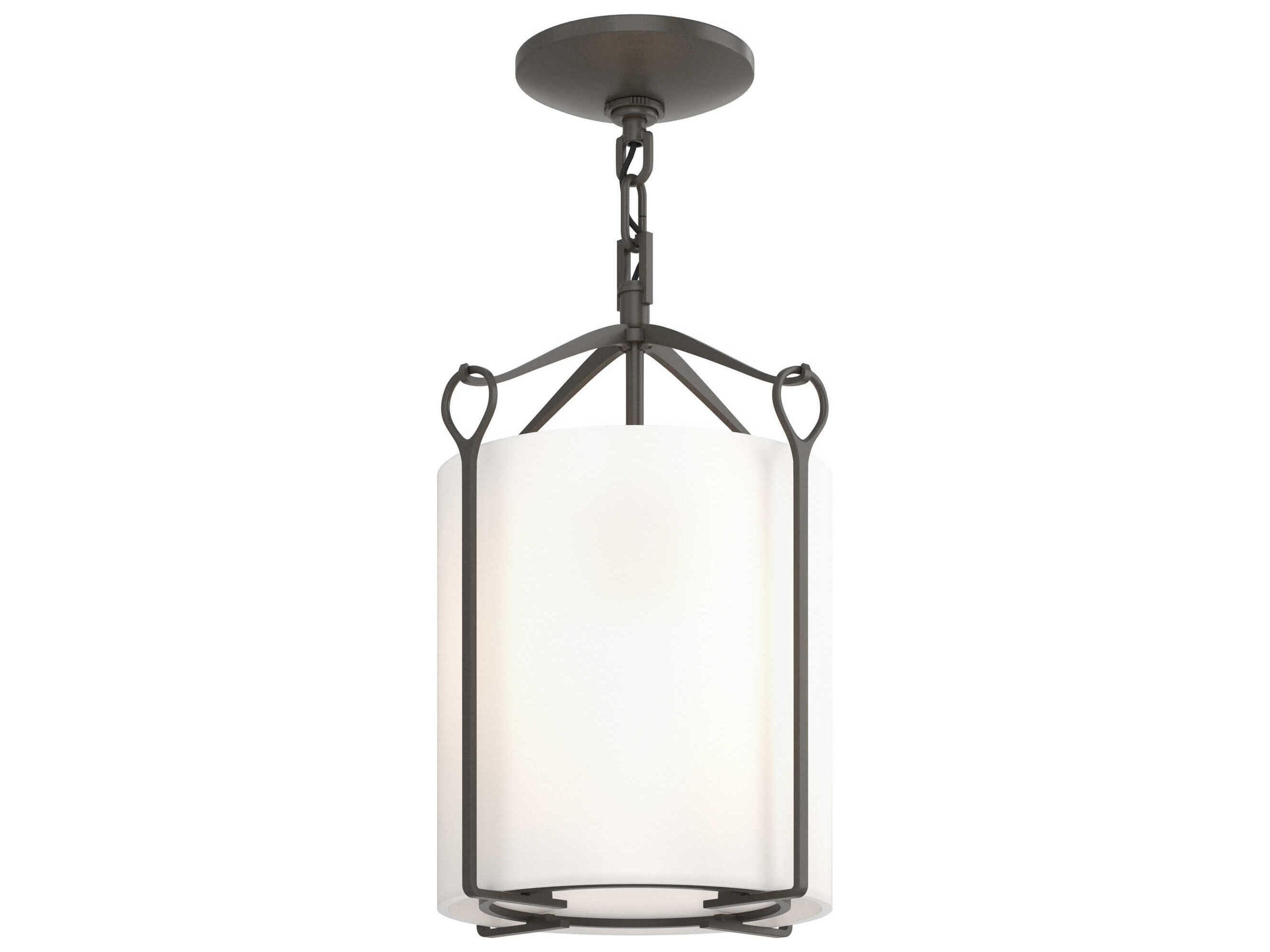 Hubbardton Forge Bow 1-Light Glass Drum Semi Flush Mount