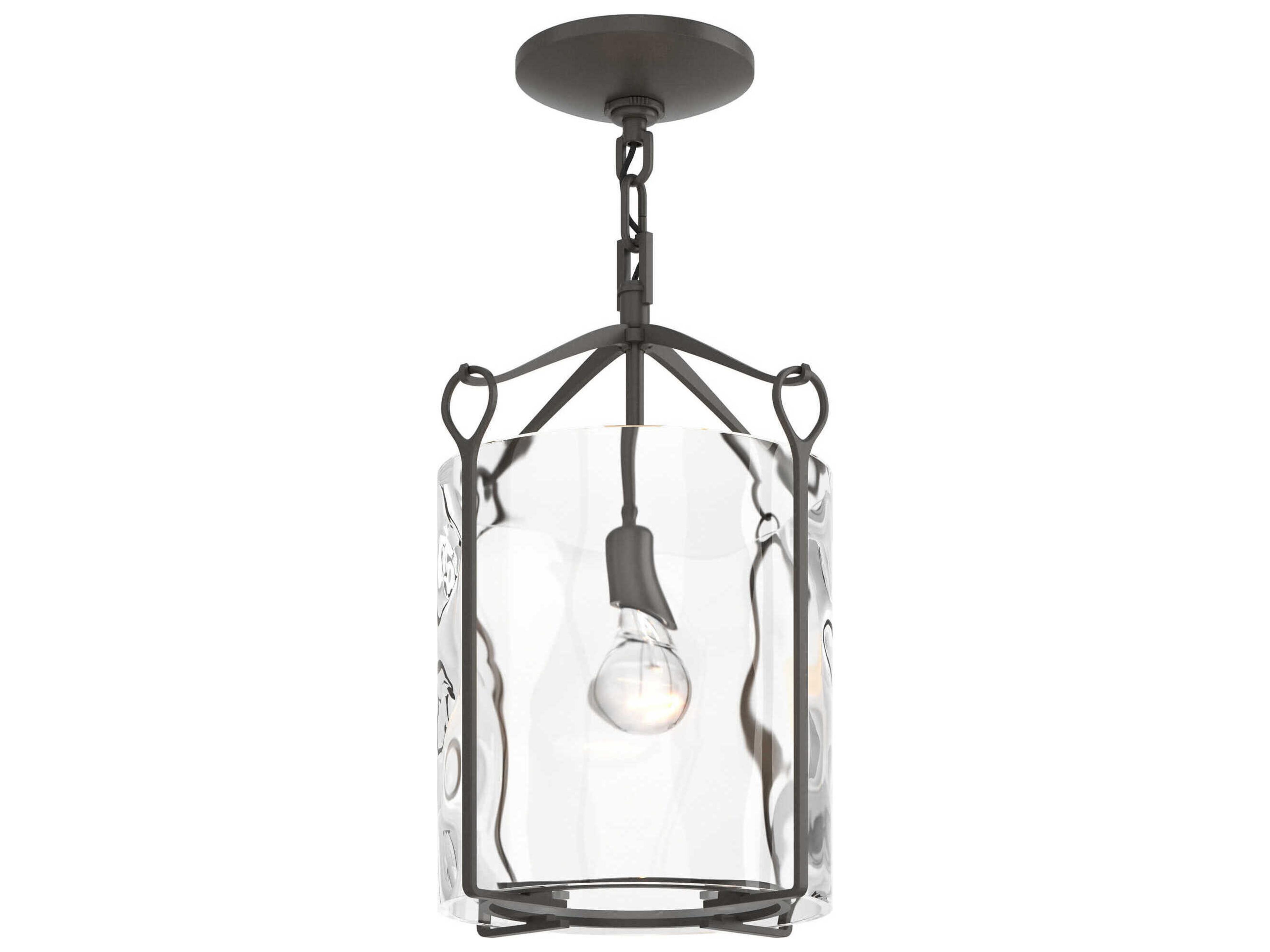 Hubbardton Forge Bow 1-Light Glass Drum Semi Flush Mount