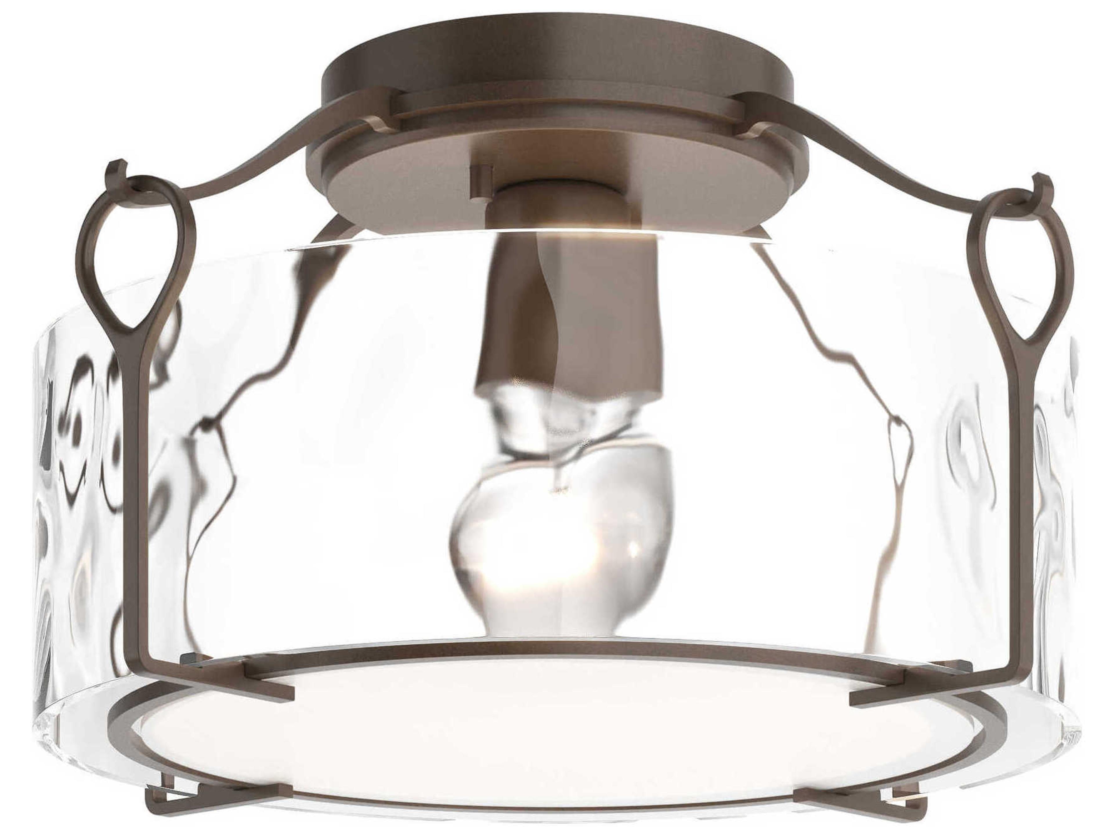 Hubbardton Forge Bow 1-Light Glass Drum Flush Mount