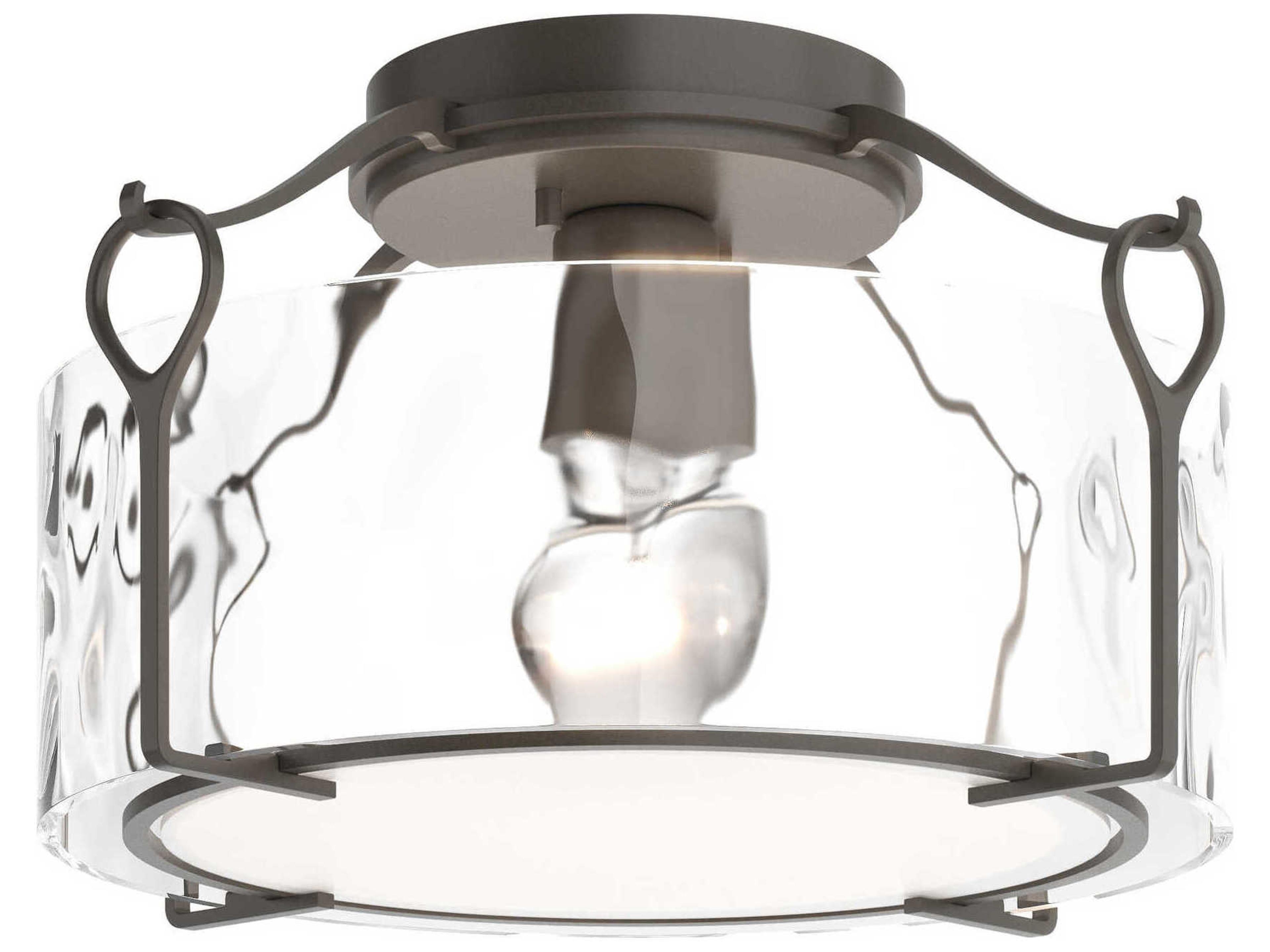 Hubbardton Forge Bow 1-Light Glass Drum Flush Mount