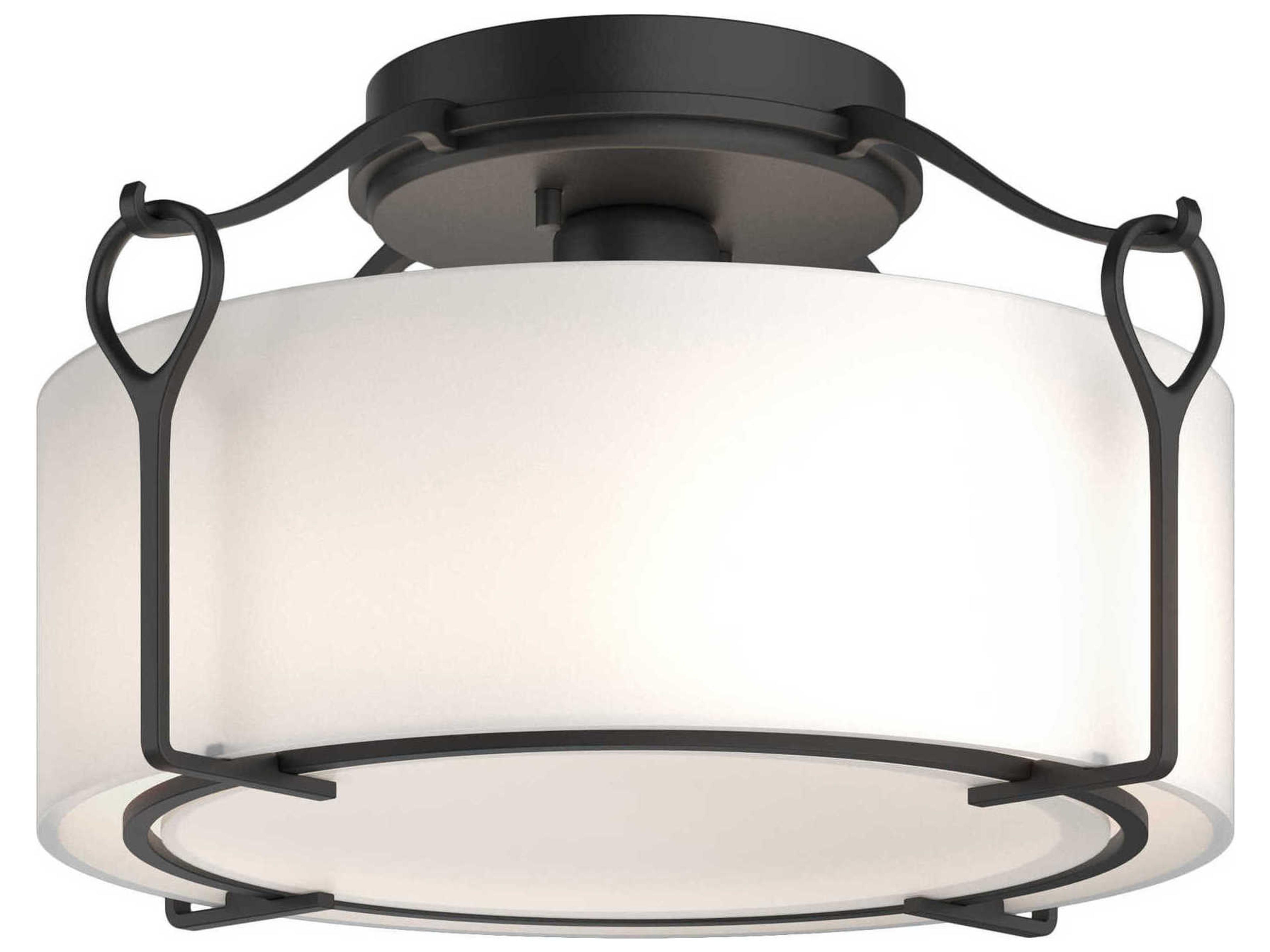 Hubbardton Forge Bow 1-Light Glass Drum Flush Mount