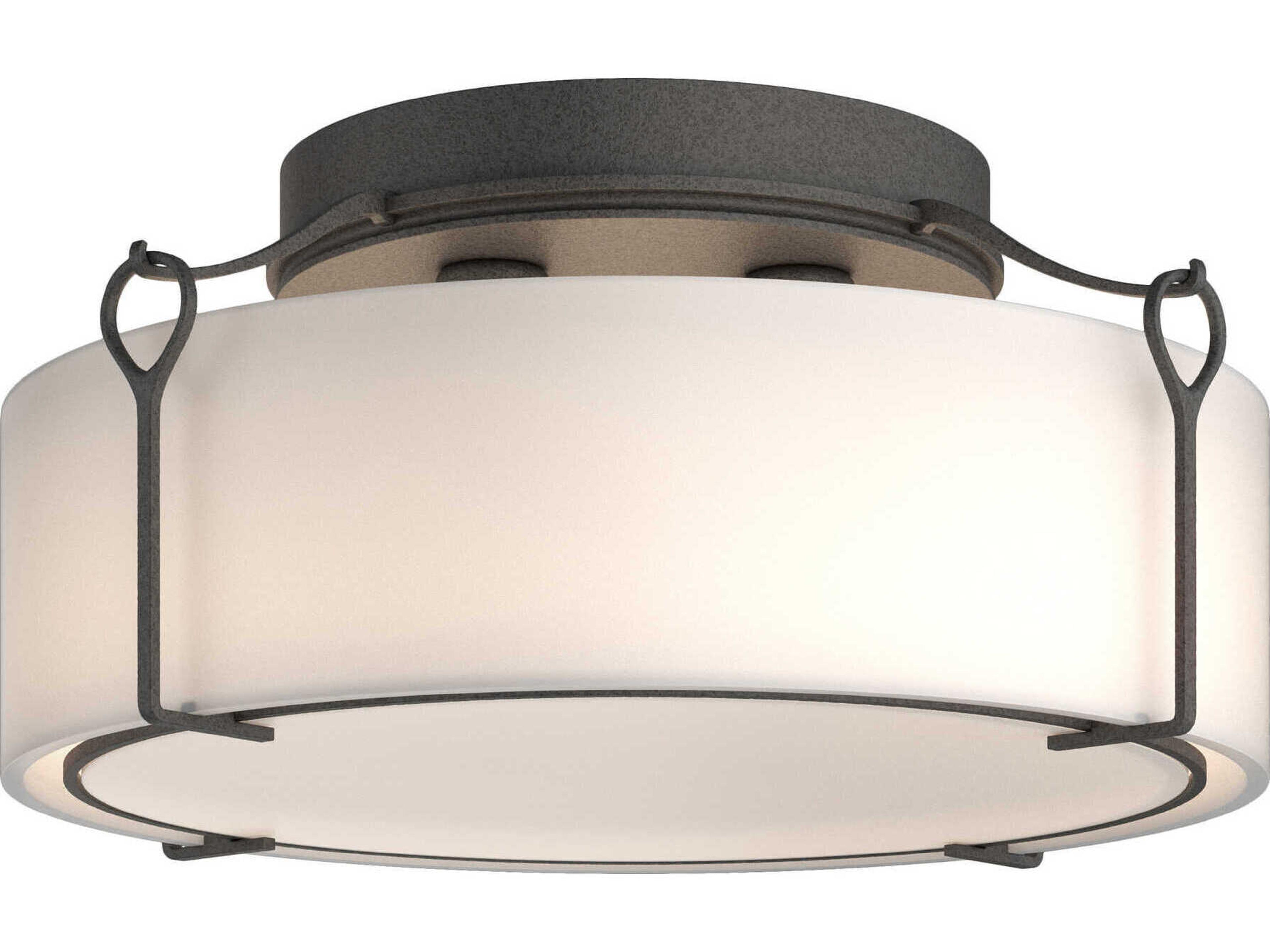 Hubbardton Forge Bow 4-Light Glass Drum Flush Mount