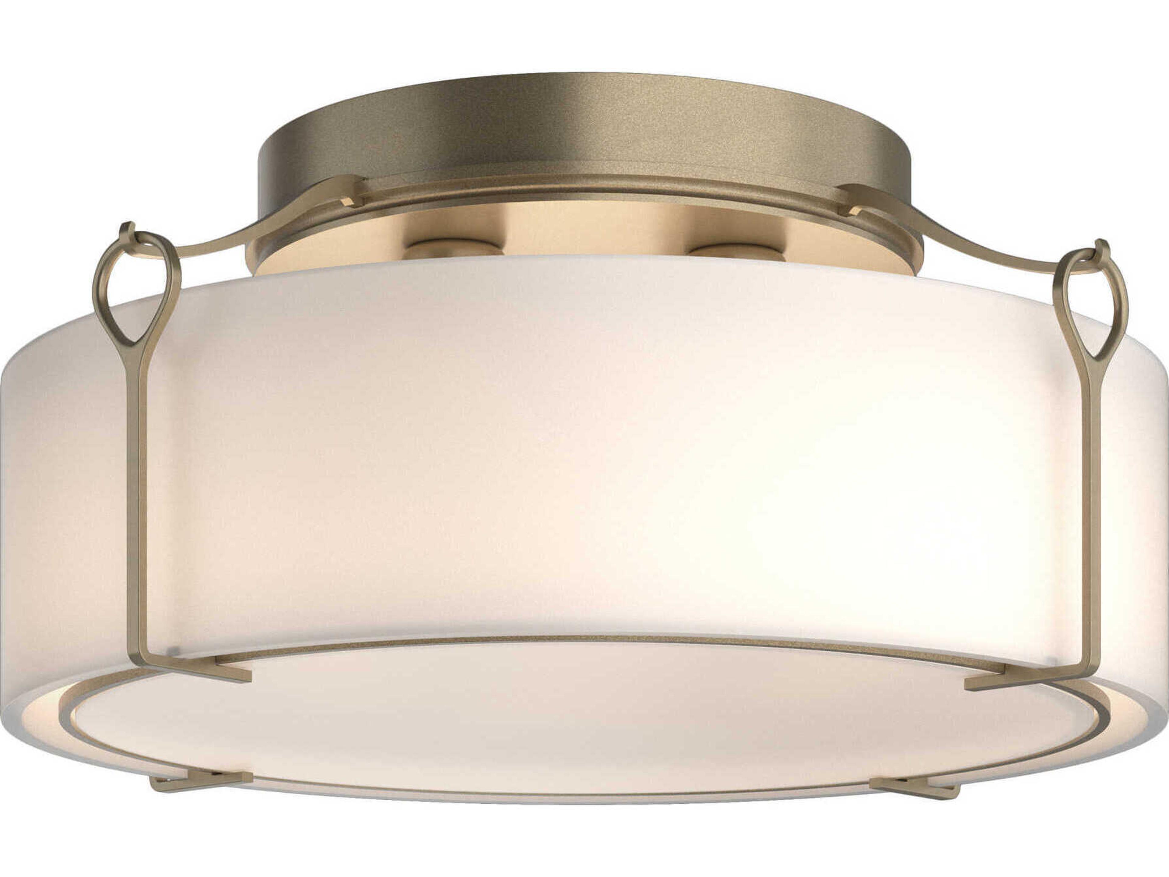 Hubbardton Forge Bow 4-Light Glass Drum Flush Mount