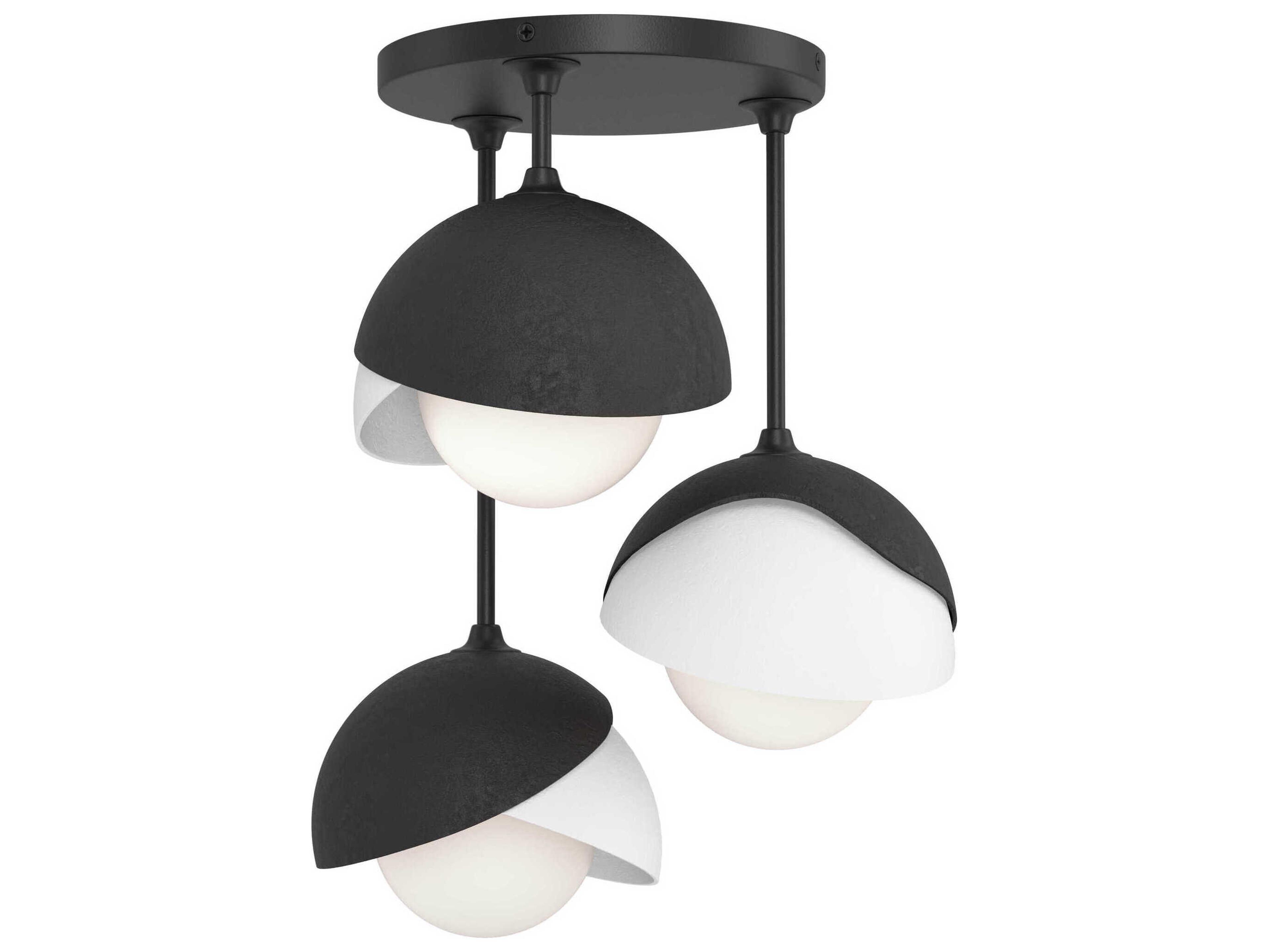 Hubbardton Forge Brooklyn 3-Light Glass Globe Semi Flush Mount
