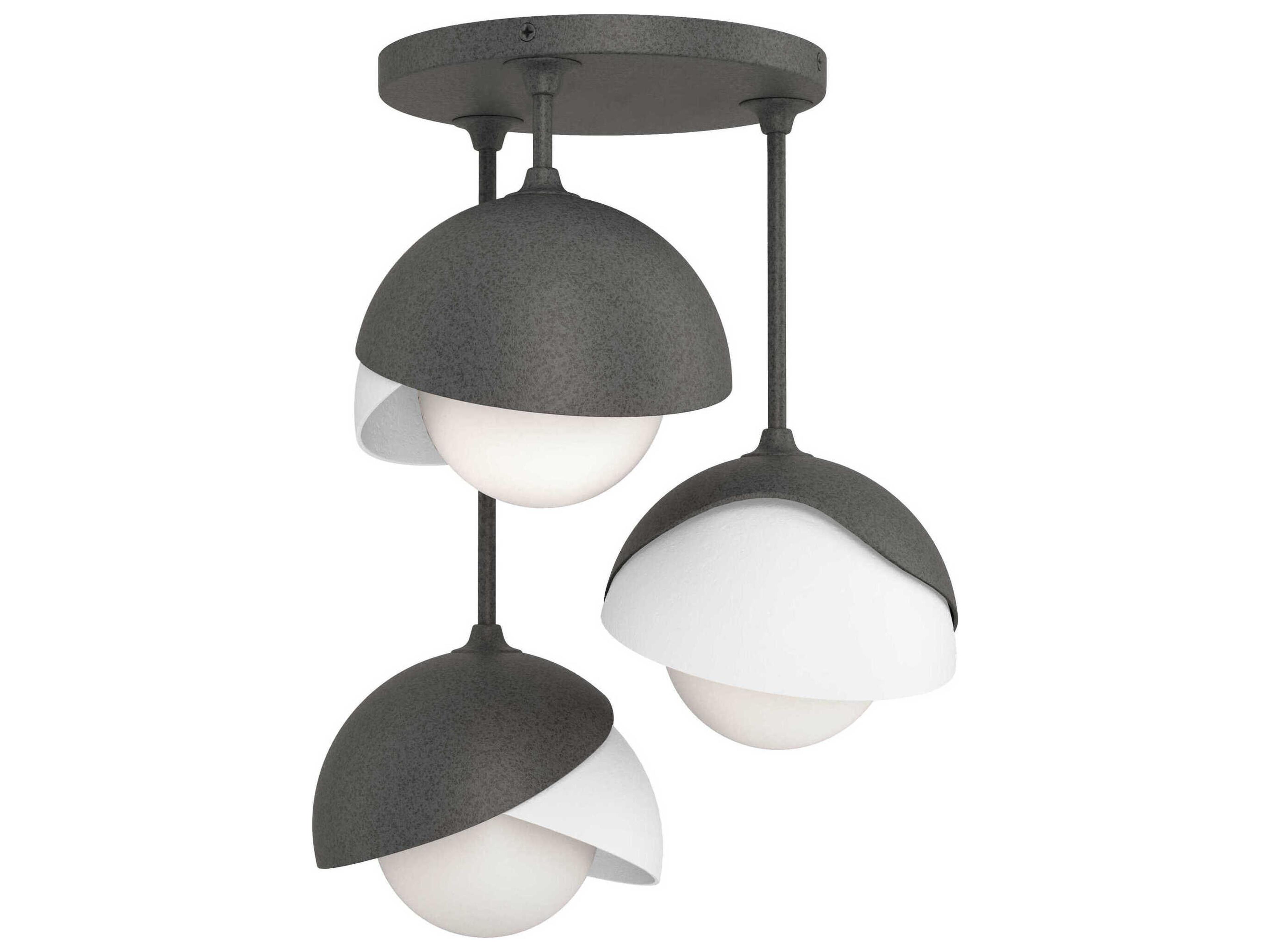 Hubbardton Forge Brooklyn 3-Light Glass Globe Semi Flush Mount