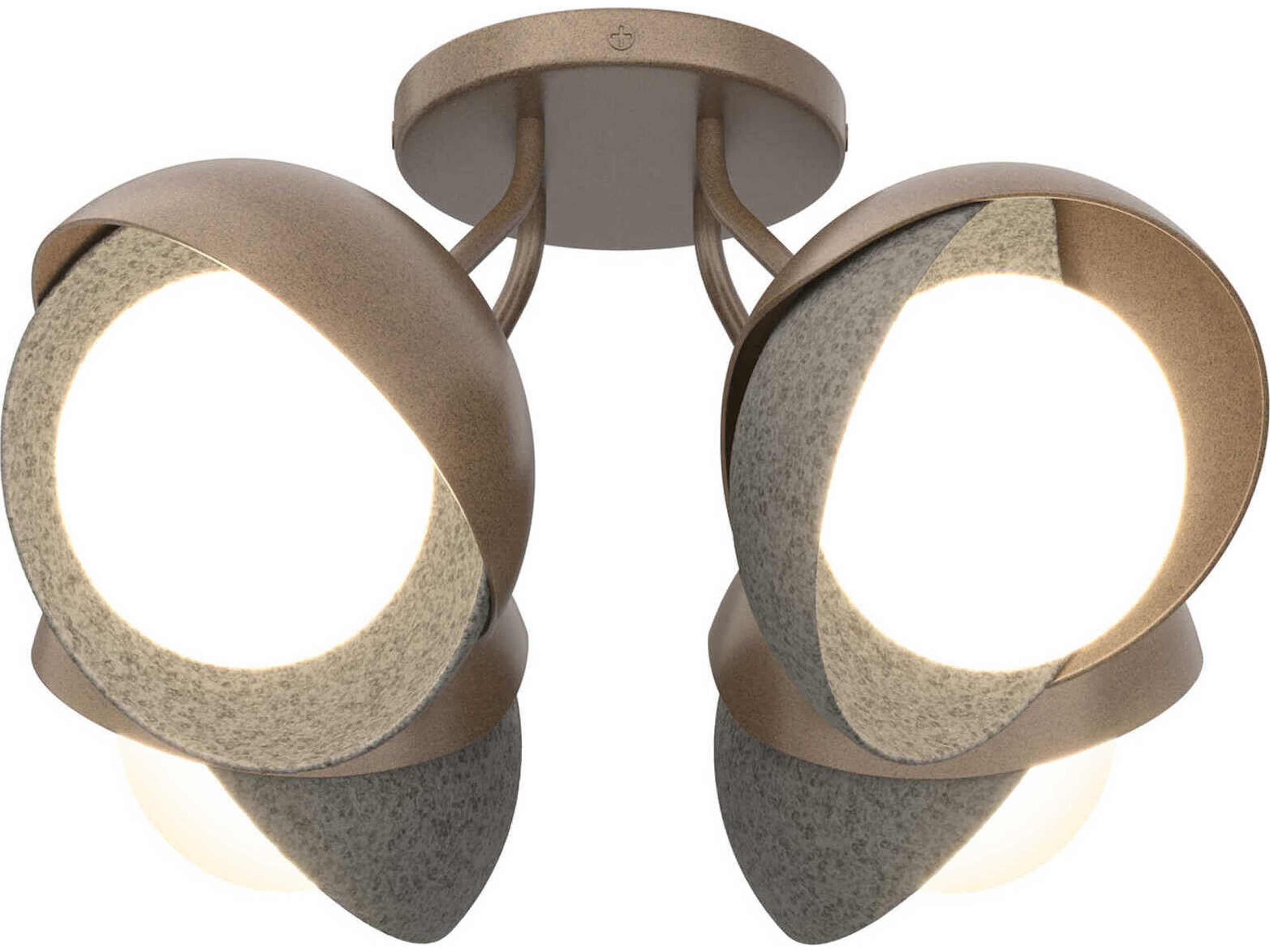 Hubbardton Forge Brooklyn 4-Light Glass Globe Semi Flush Mount