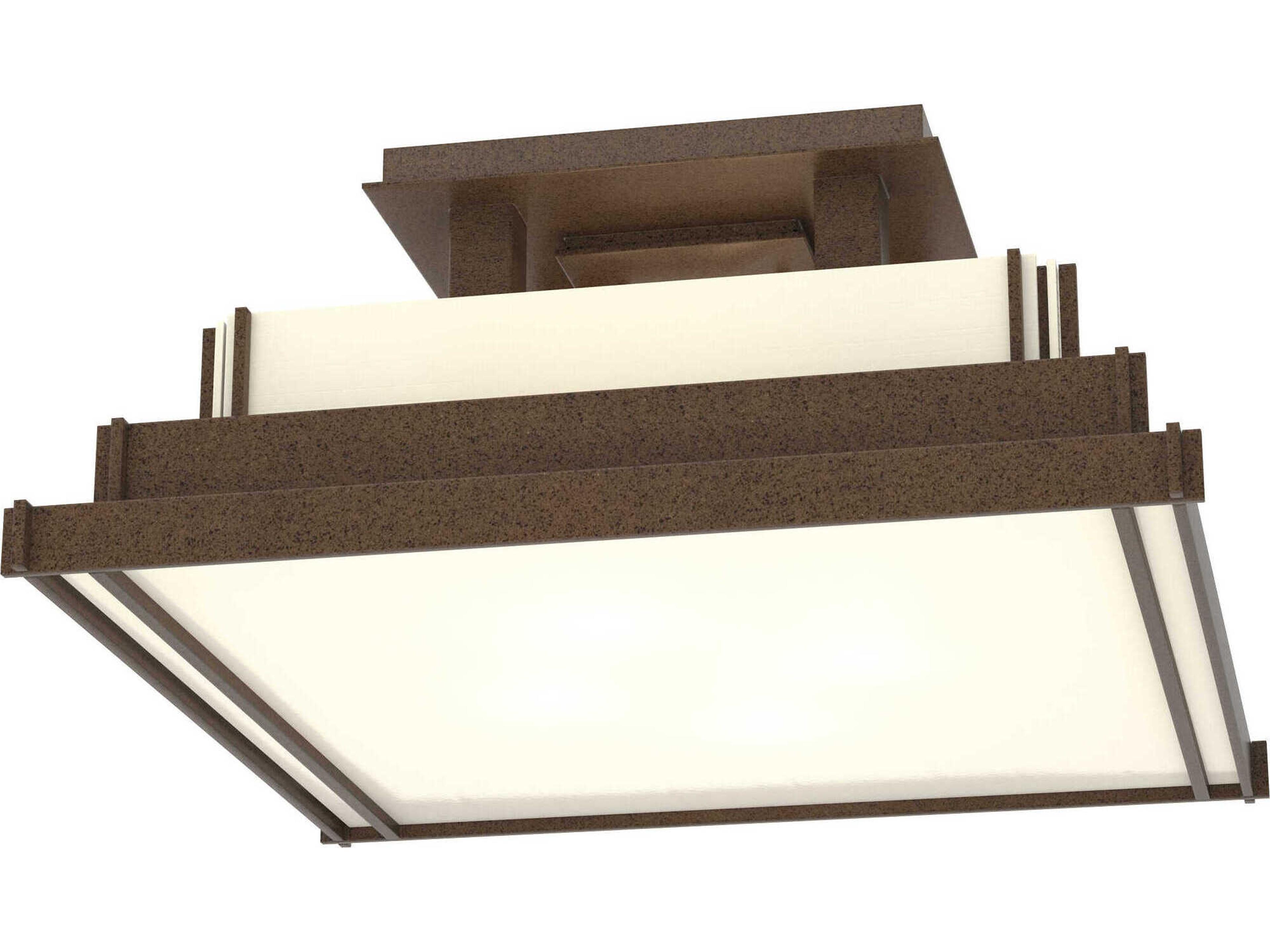 Hubbardton Forge Steppe 4-Light Glass Geometric Semi Flush Mount