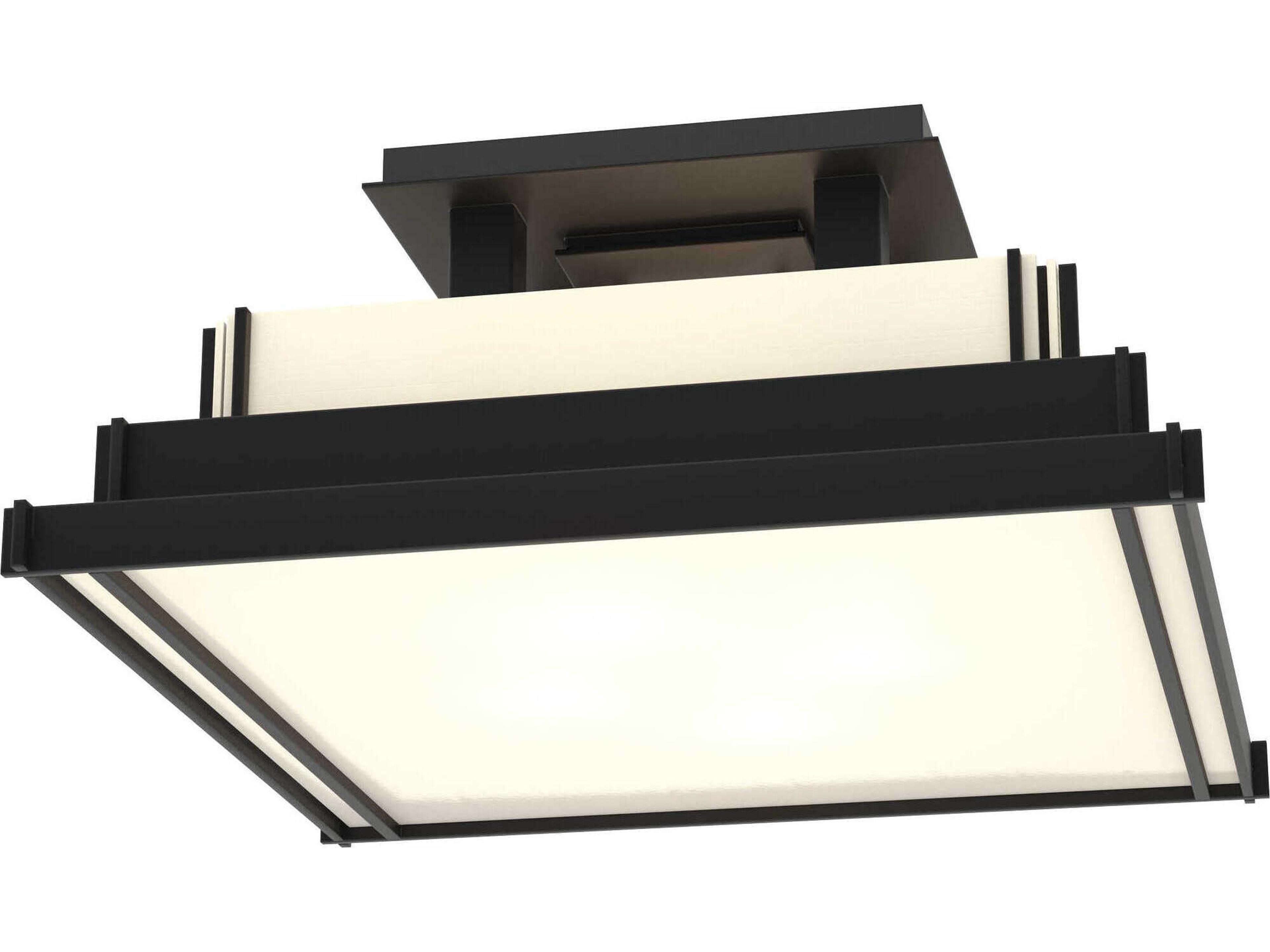 Hubbardton Forge Steppe 4-Light Glass Geometric Semi Flush Mount