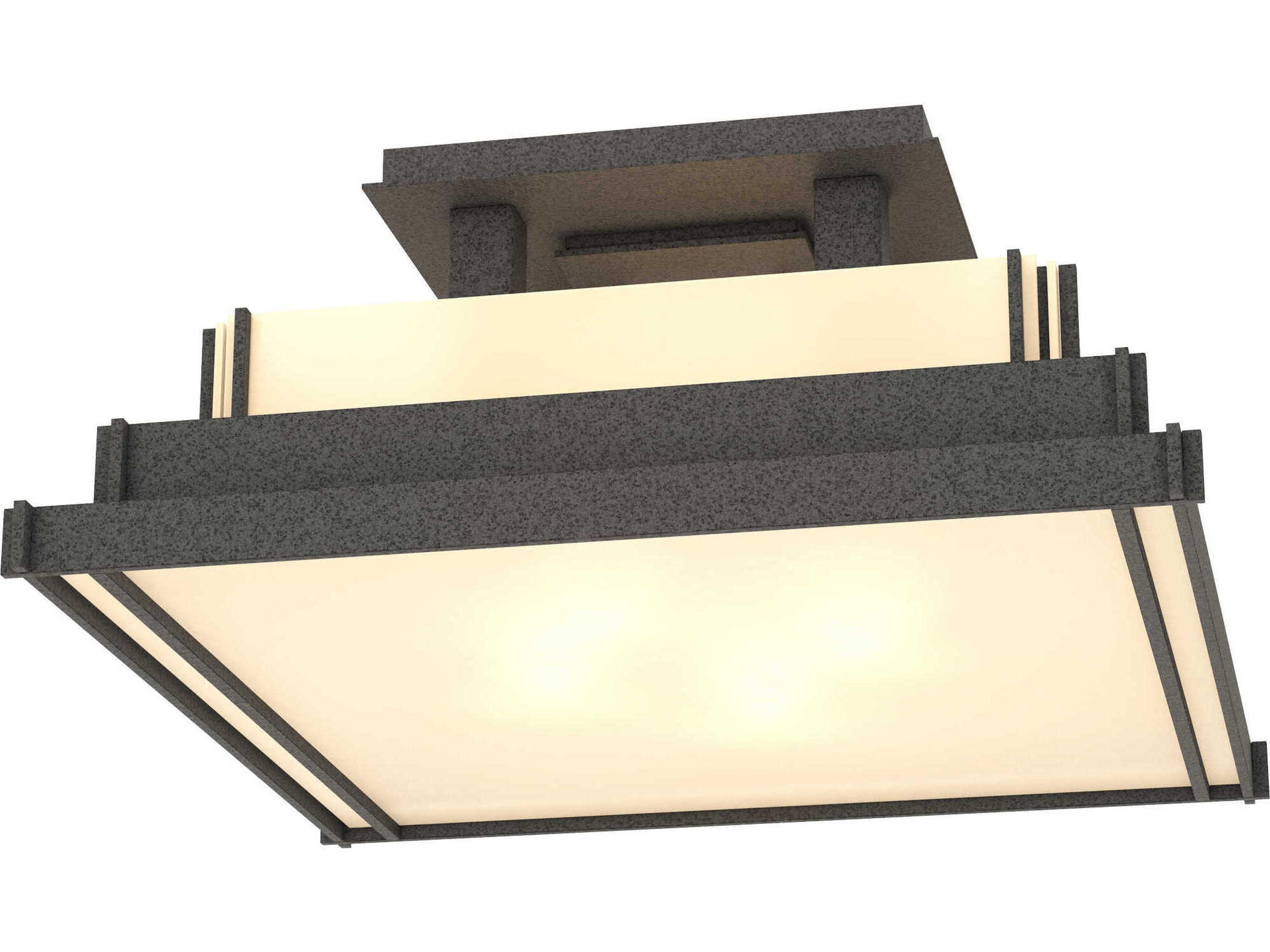 Hubbardton Forge Steppe 4-Light Glass Geometric Semi Flush Mount