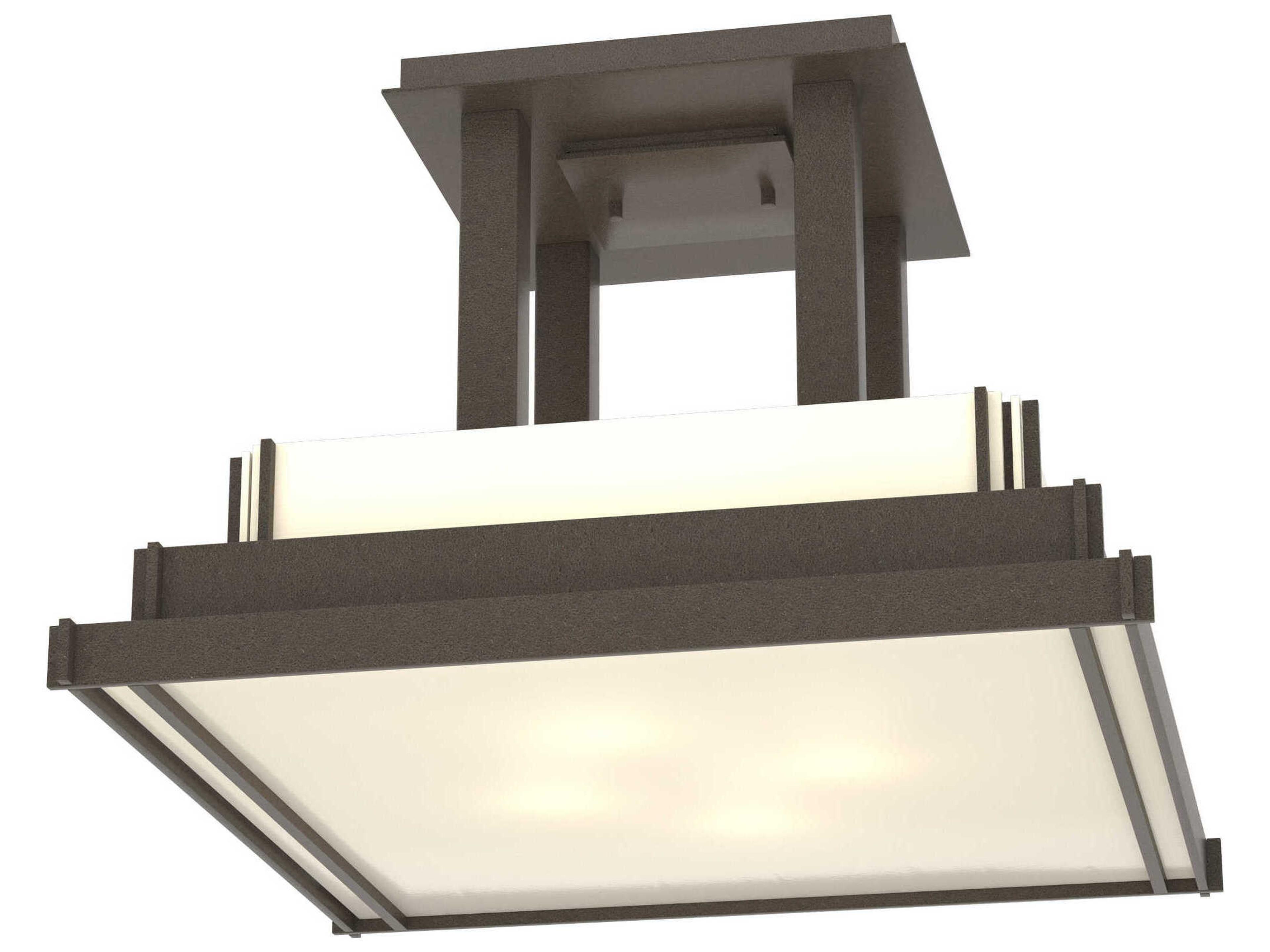 Hubbardton Forge Steppe 4-Light Glass Geometric Semi Flush Mount