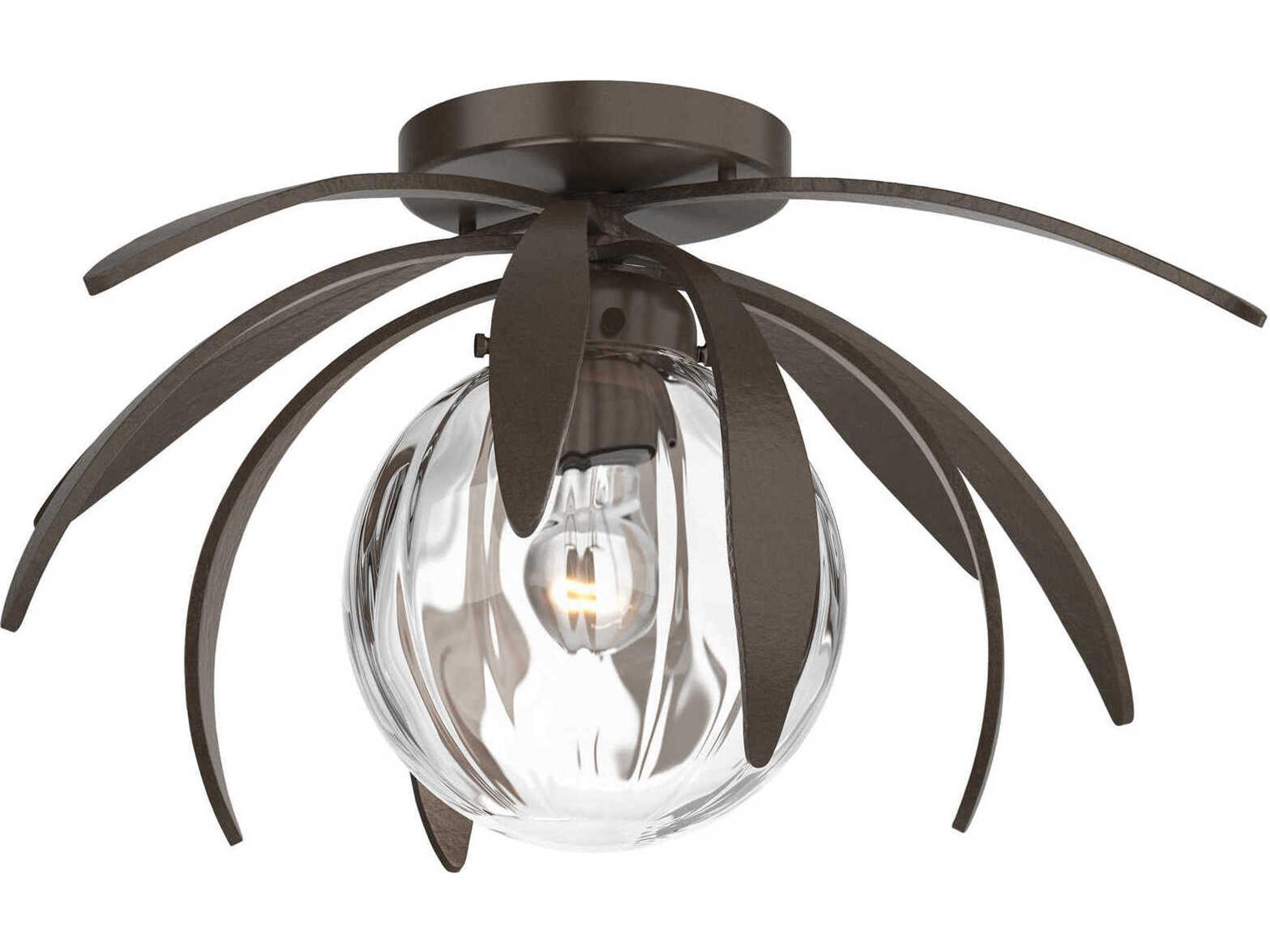 Hubbardton Forge Dahlia 1-Light Glass Globe Semi Flush Mount