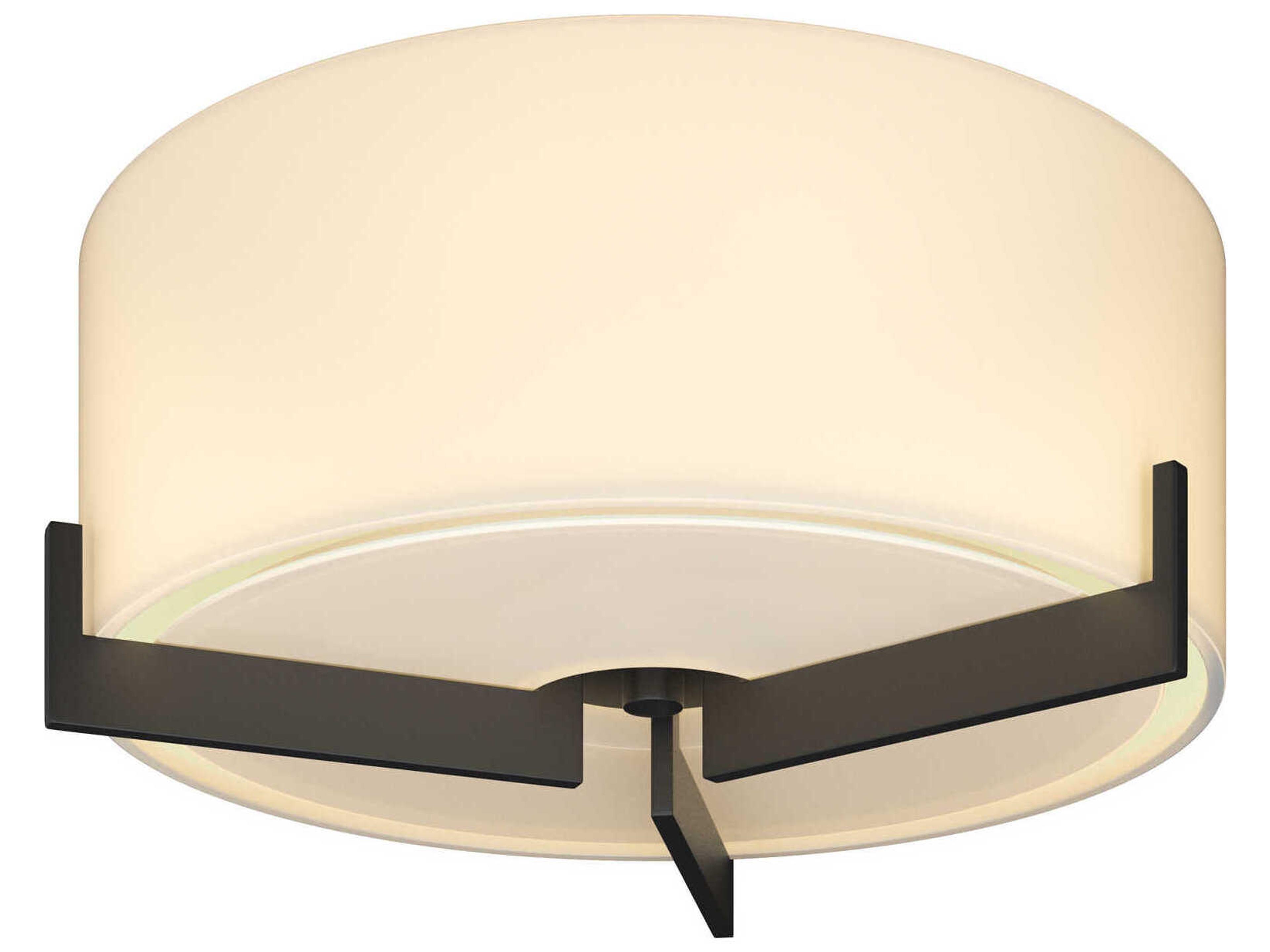 Hubbardton Forge Axis 1-Light Glass Drum Round Flush Mount