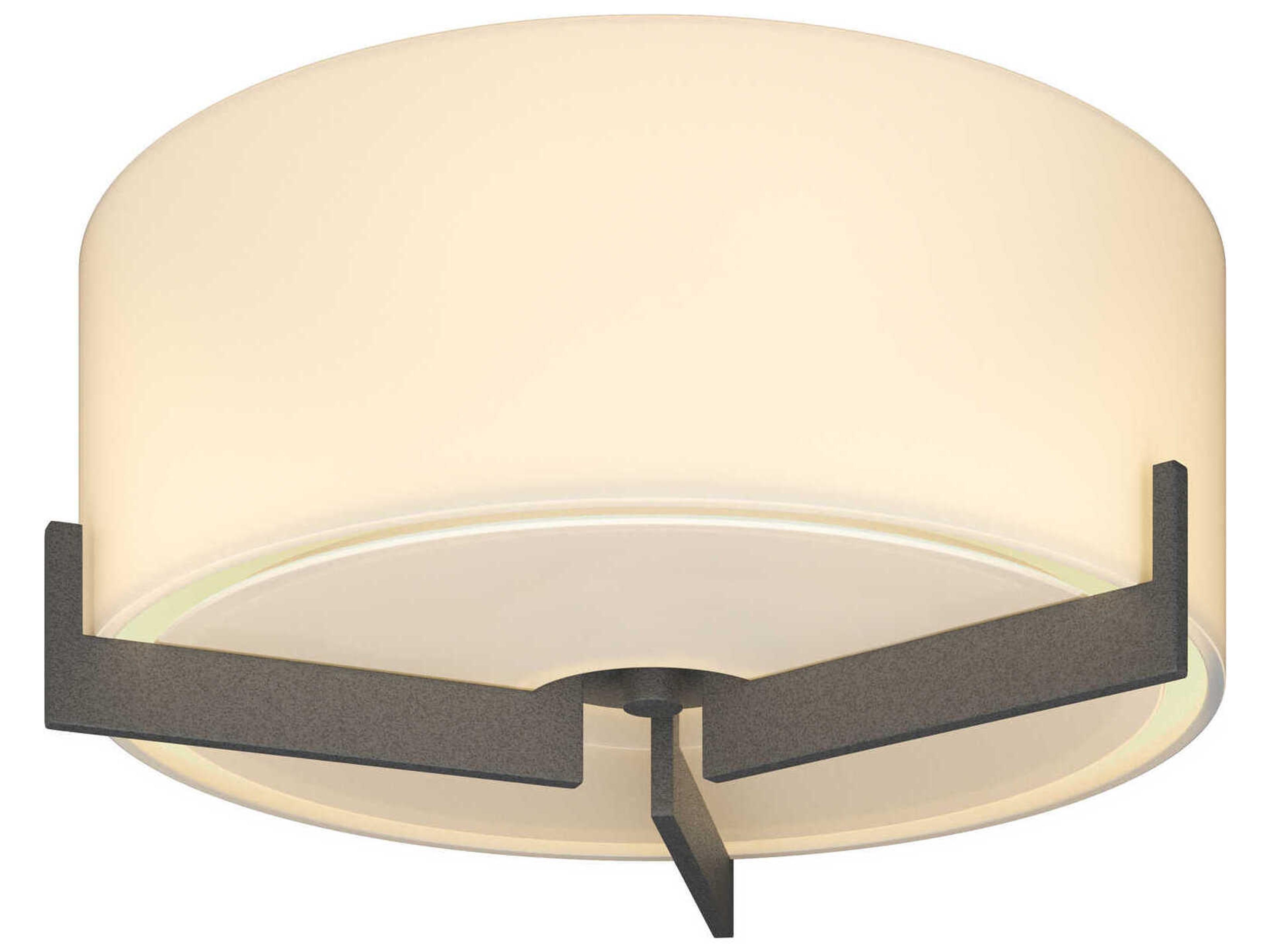 Hubbardton Forge Axis 1-Light Glass Drum Round Flush Mount