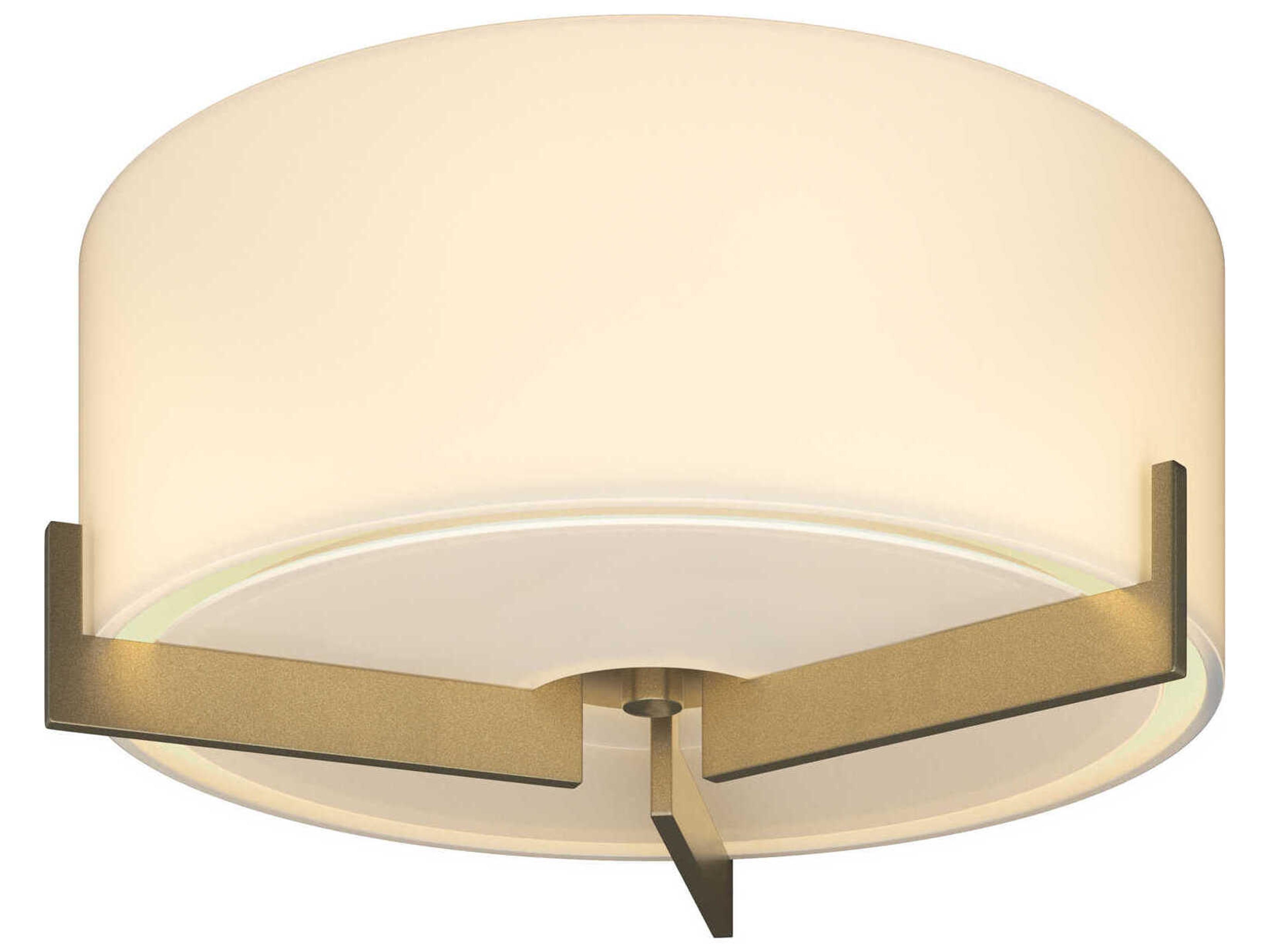 Hubbardton Forge Axis 1-Light Glass Drum Round Flush Mount