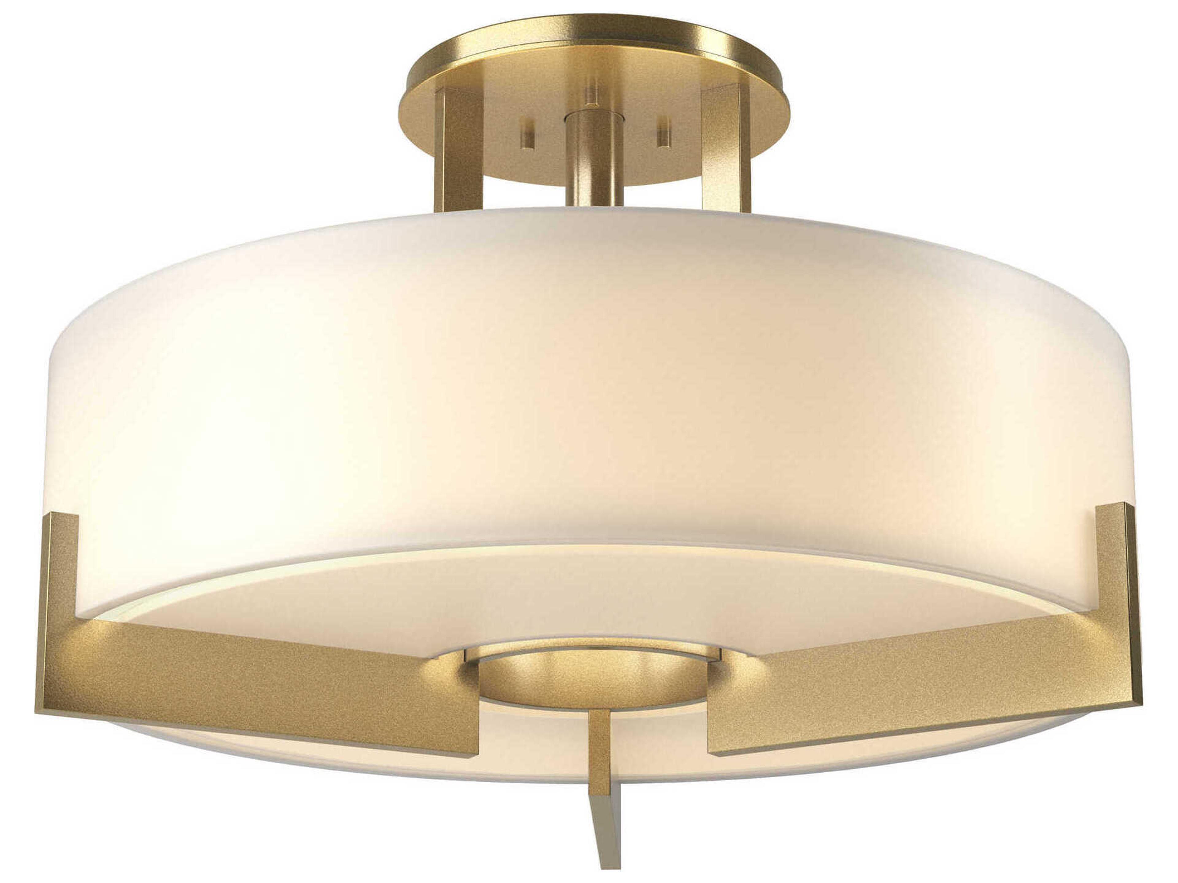Hubbardton Forge Axis 3-Light Glass Drum Round Semi Flush Mount