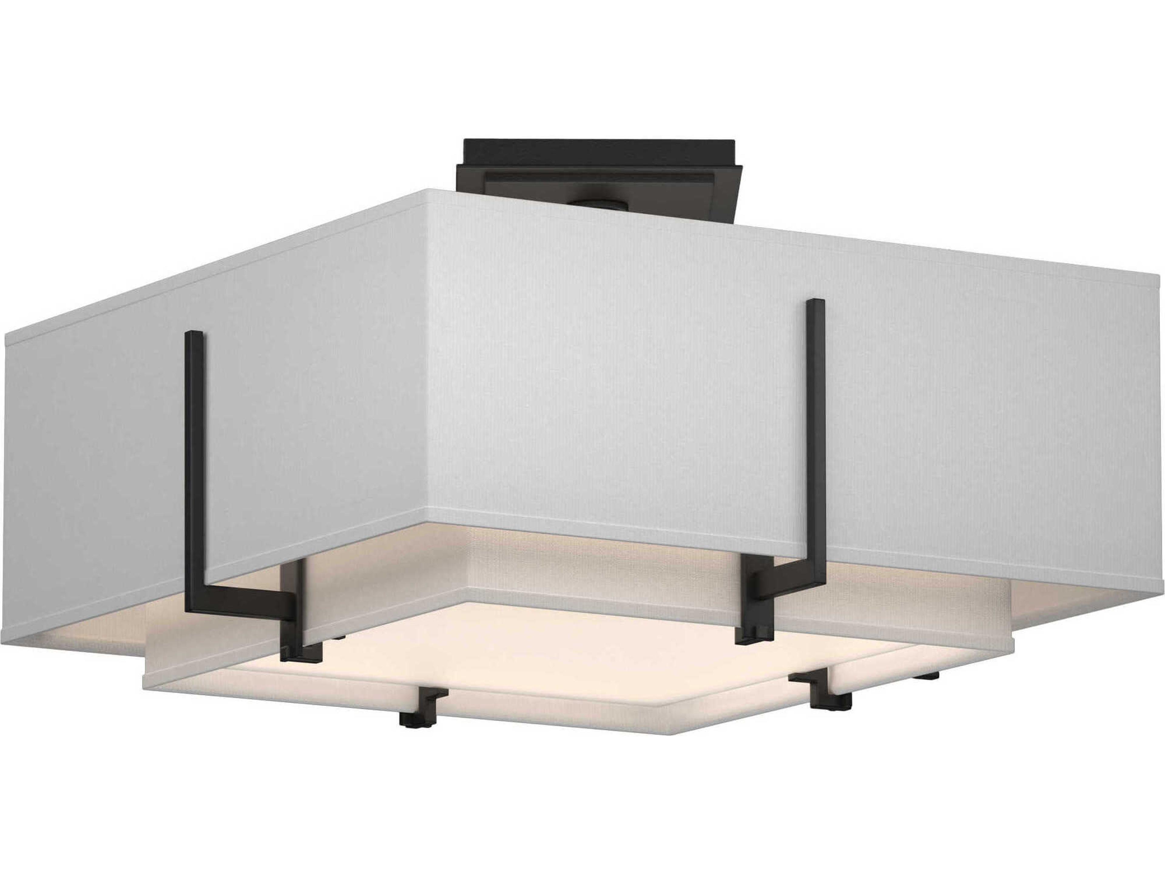 Hubbardton Forge Exos 2-Light Glass Tiered Semi Flush Mount