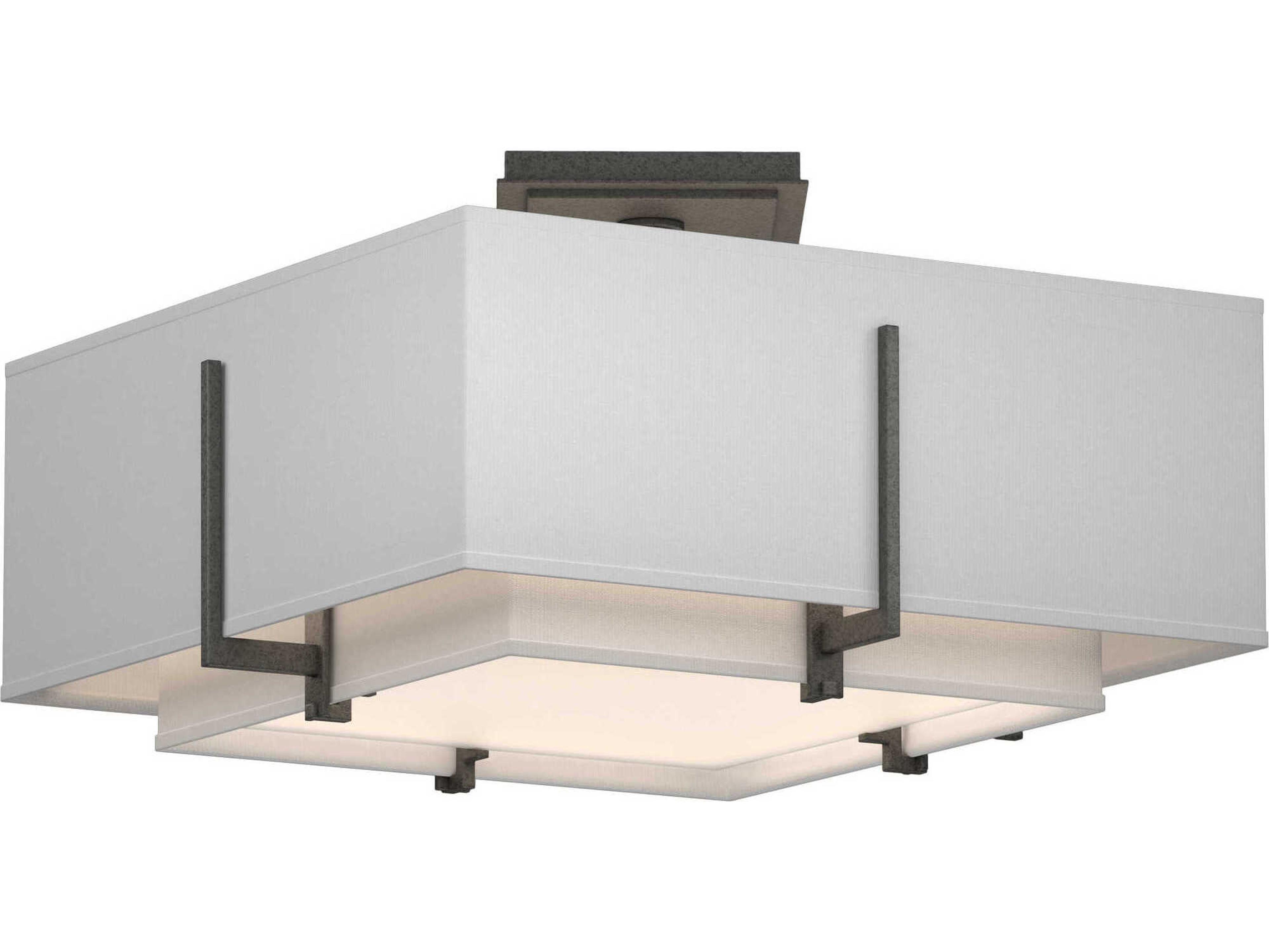 Hubbardton Forge Exos 2-Light Glass Tiered Semi Flush Mount